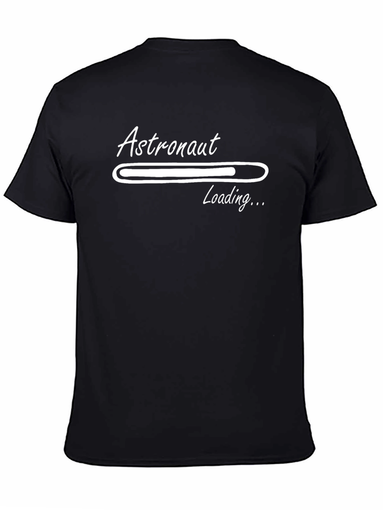 Black Astronaut Loading Graphic Tee - Black Cotton T-Shirt view 4