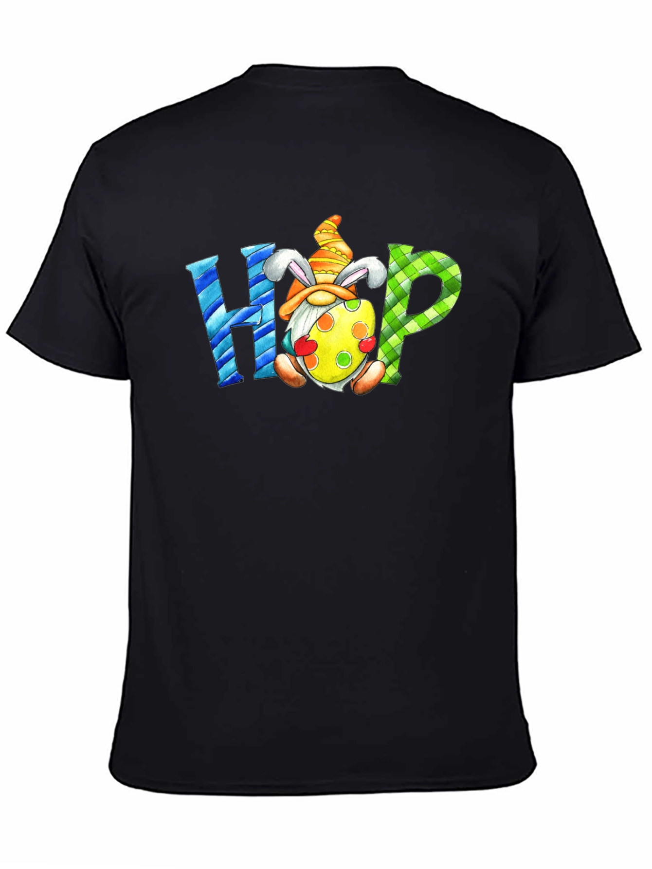 Black Easter Gnome HOP T-Shirt view 4