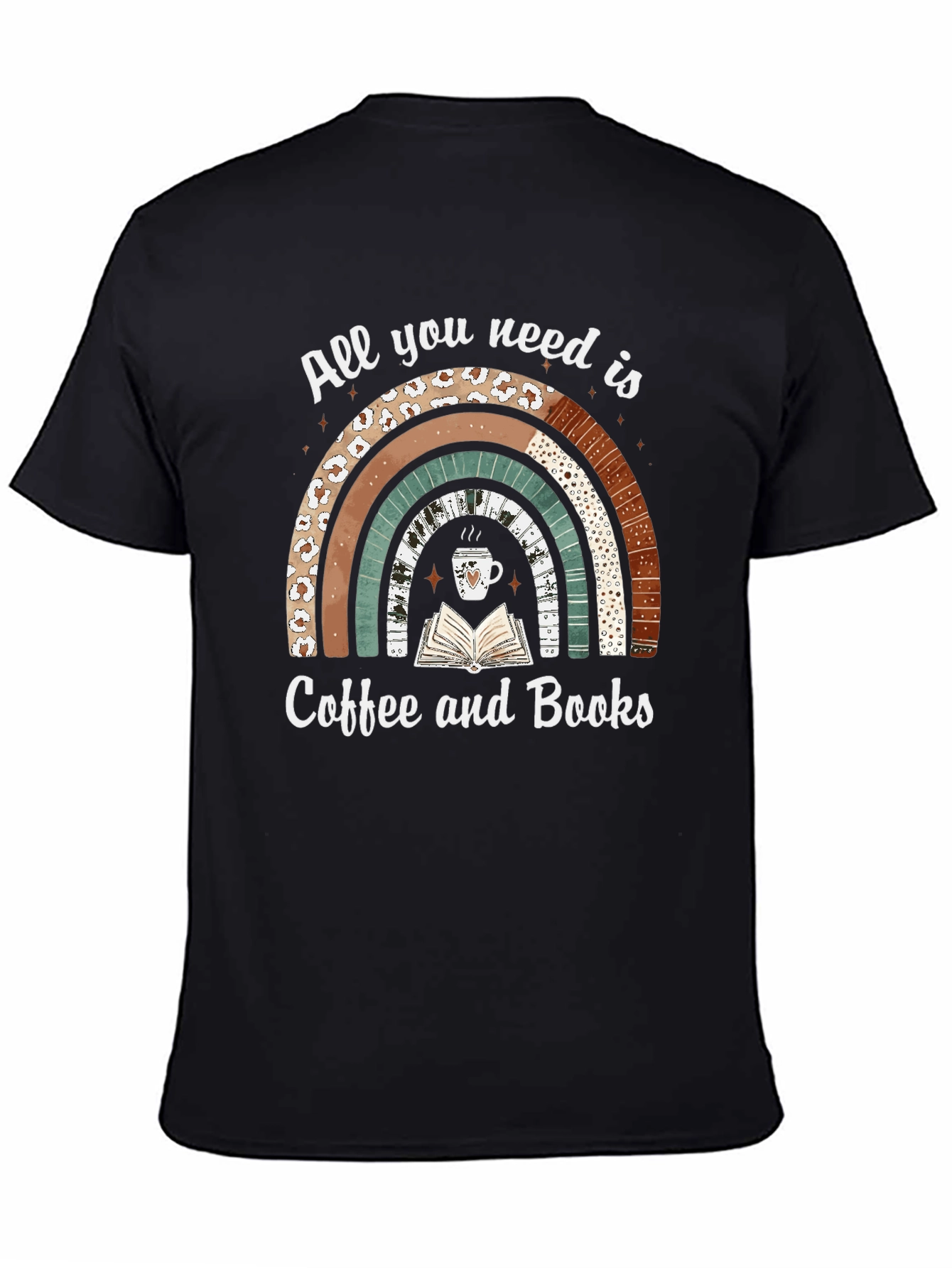Black Coffee and Books T-Shirt - All You Need Is view 4