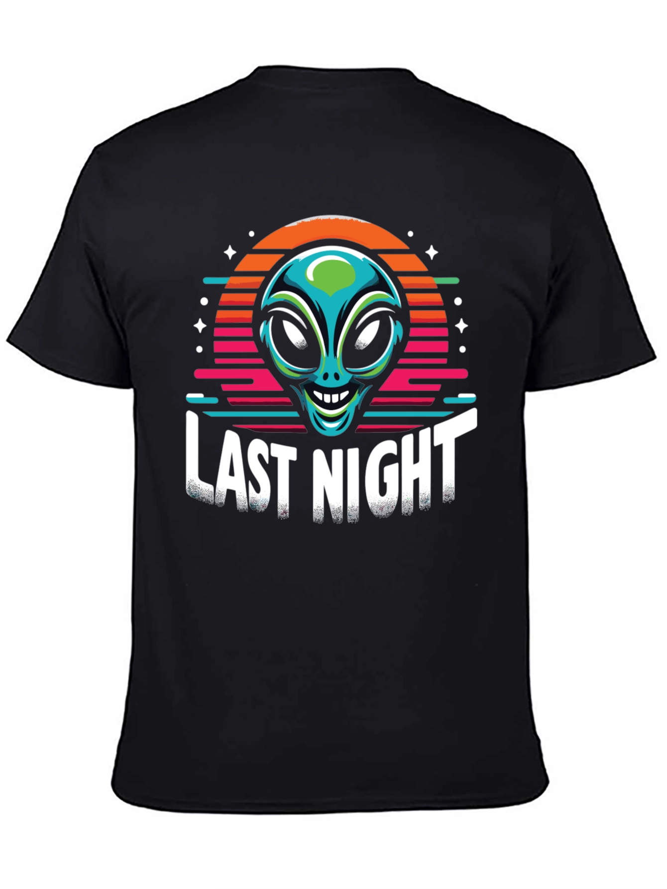 Black Last Night Alien Graphic T-Shirt view 4