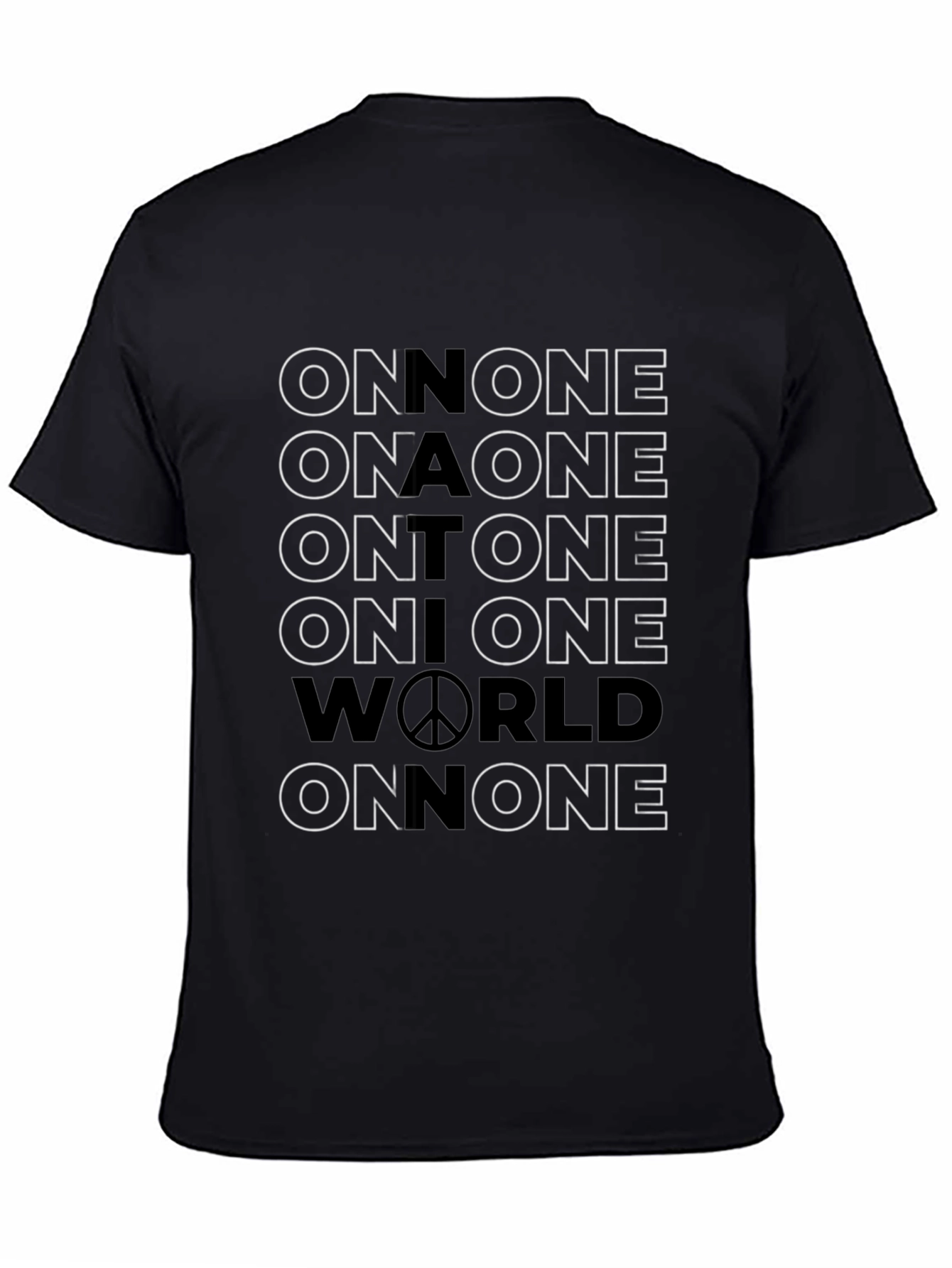 Black One Nation One World Graphic T-Shirt view 4
