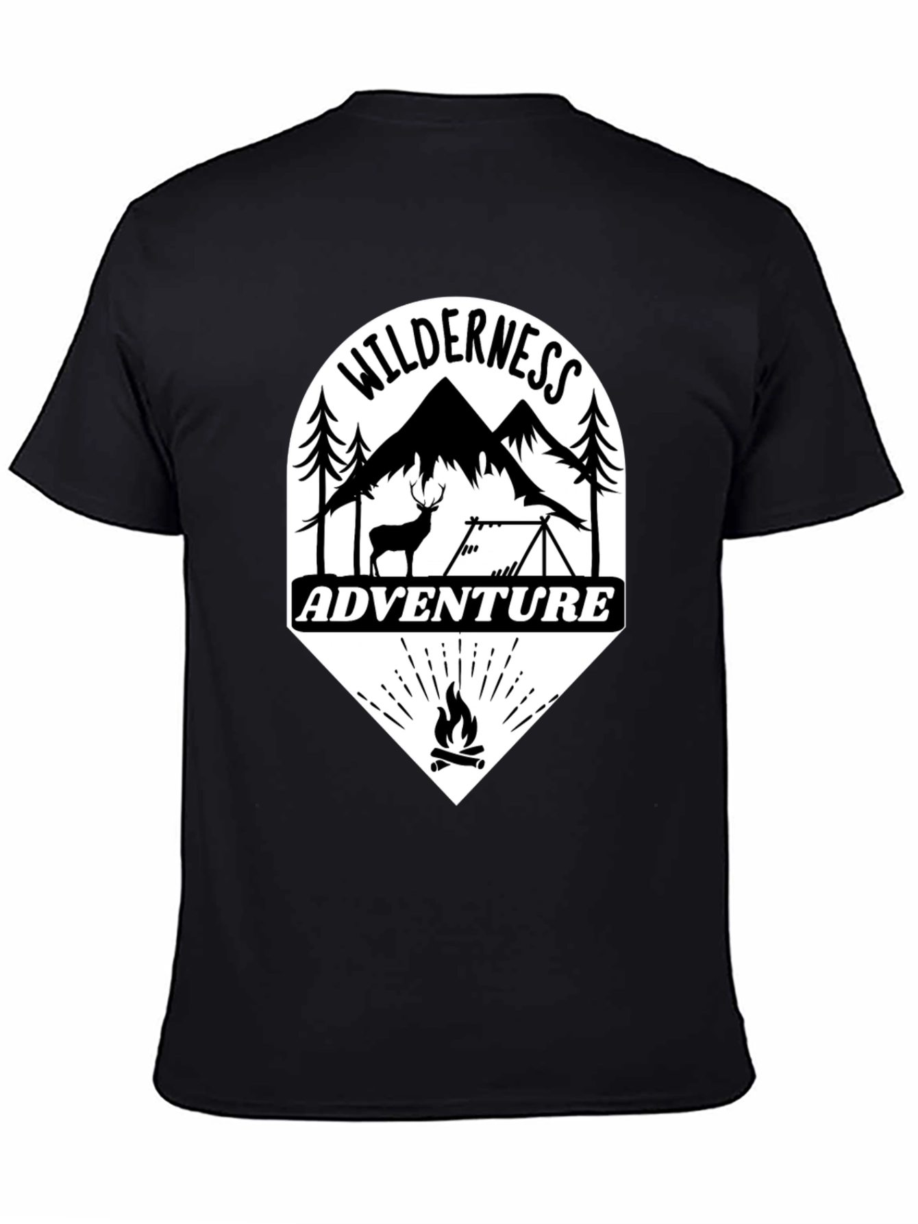 Black Wilderness Adventure Black T-Shirt - Camping & Outdoors view 4