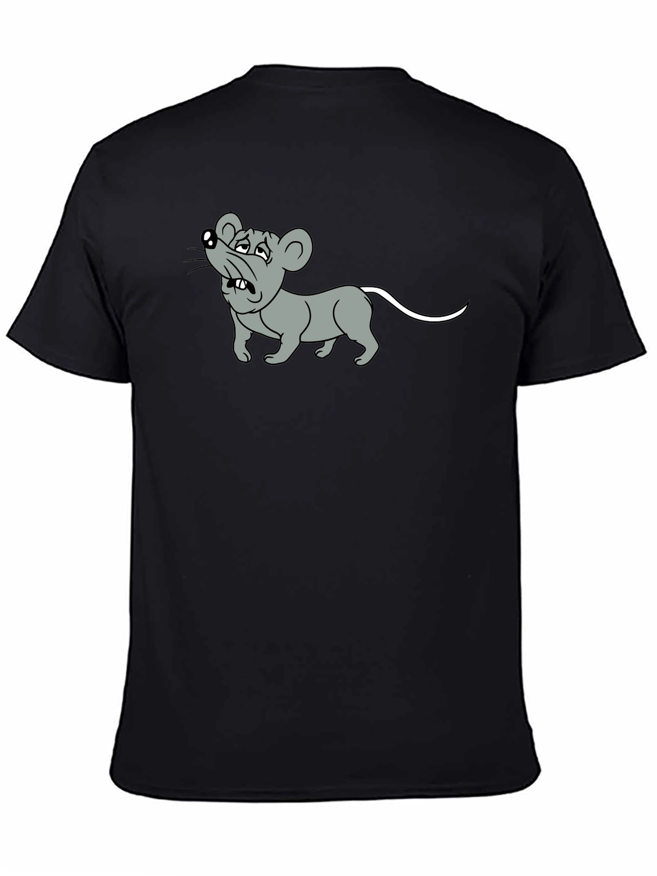Black Cartoon Mouse Graphic Tee - Black view 4