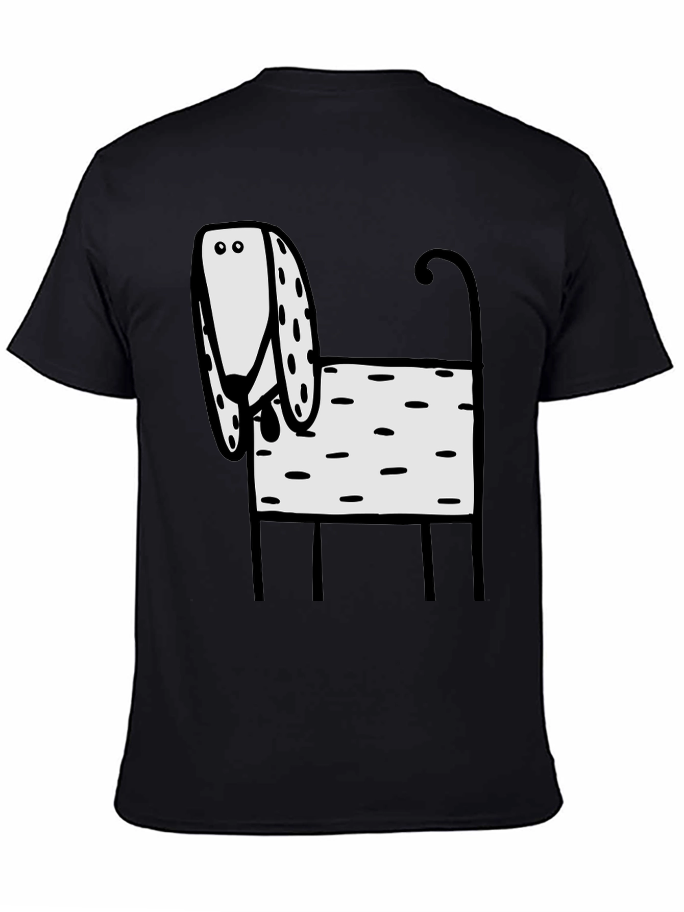 Funny Dog Graphic T-Shirt Black - 4