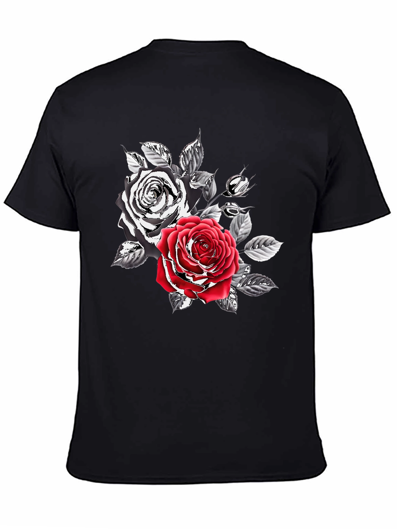 Black Rose Graphic Print Men's T-Shirt view 4