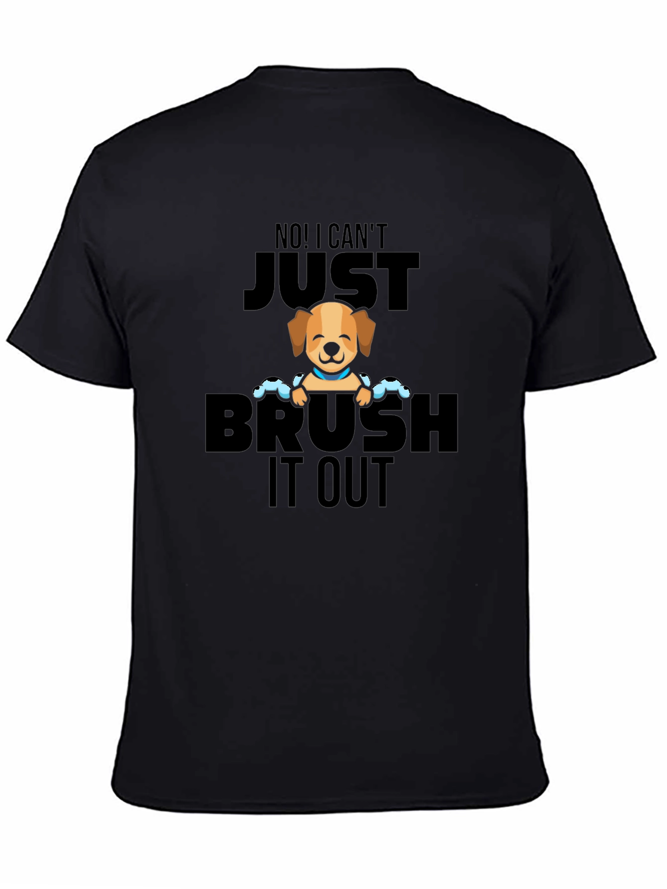 Black Dog Grooming Humor Graphic T-Shirt view 4