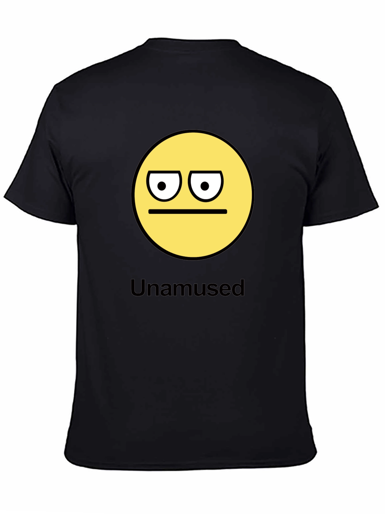 Black Unamused Emoji Graphic Black T-Shirt view 4