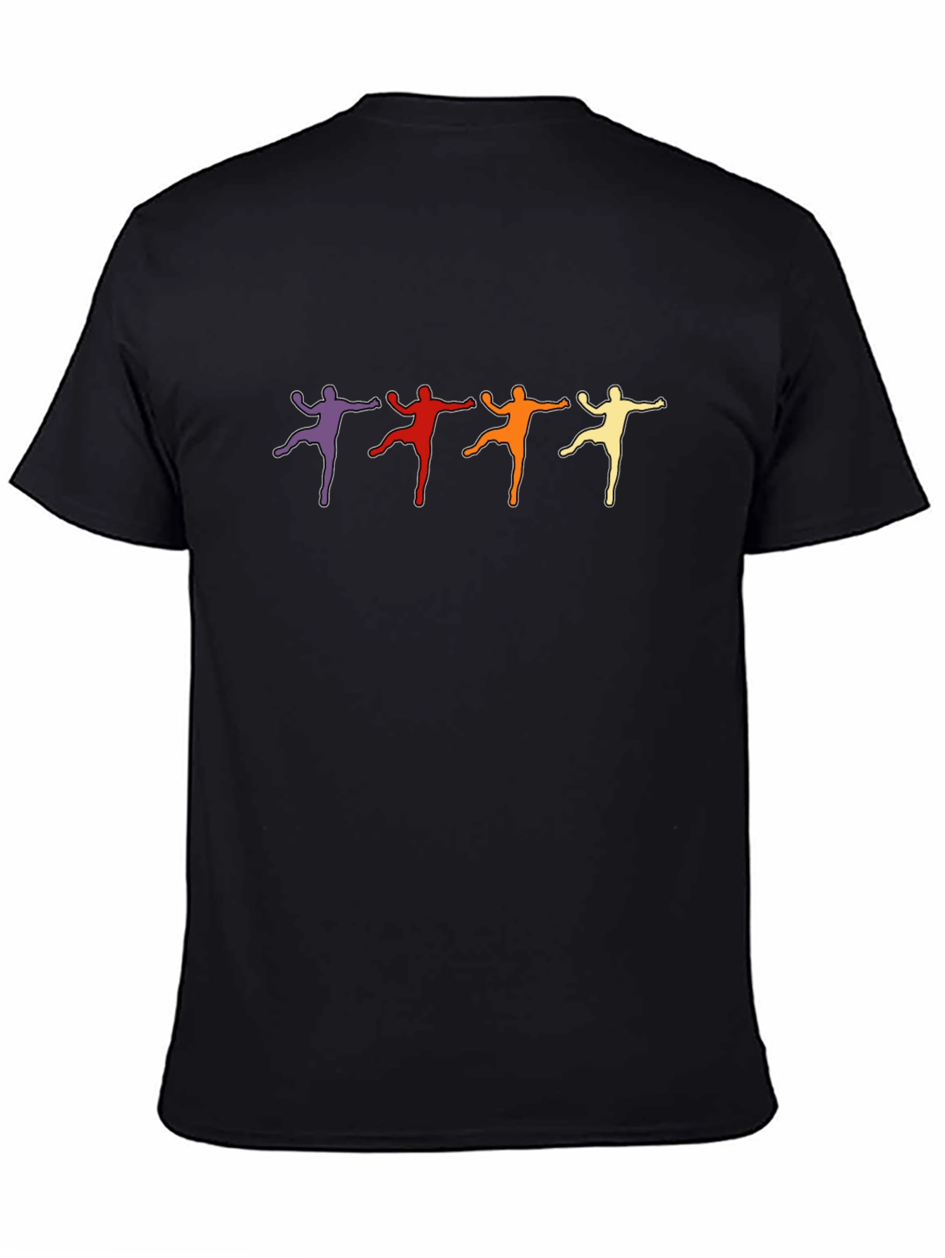 Black Retro Dancer Graphic Tee - Black Cotton T-Shirt view 4
