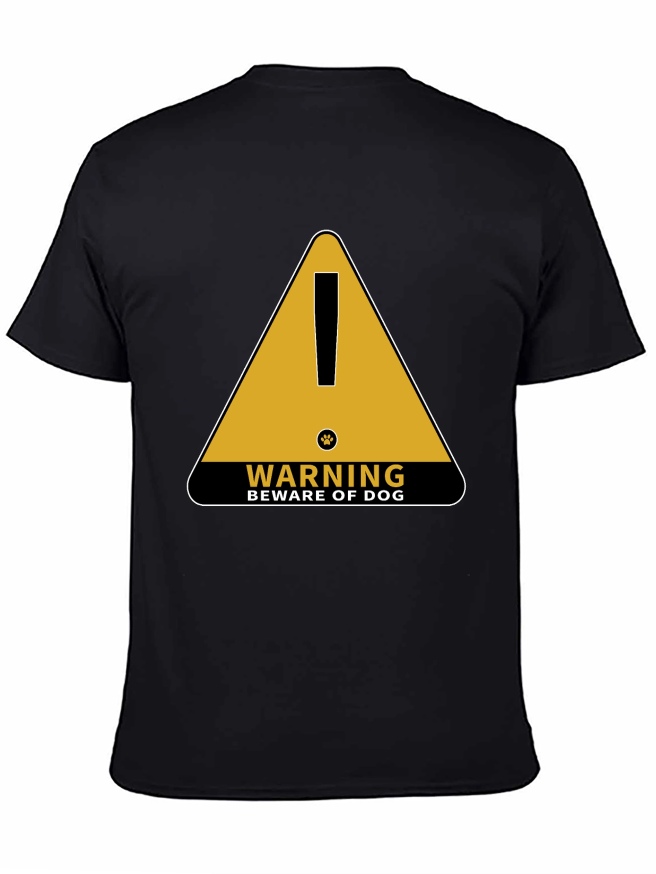 Black Beware of Dog Novelty Graphic Tee view 4