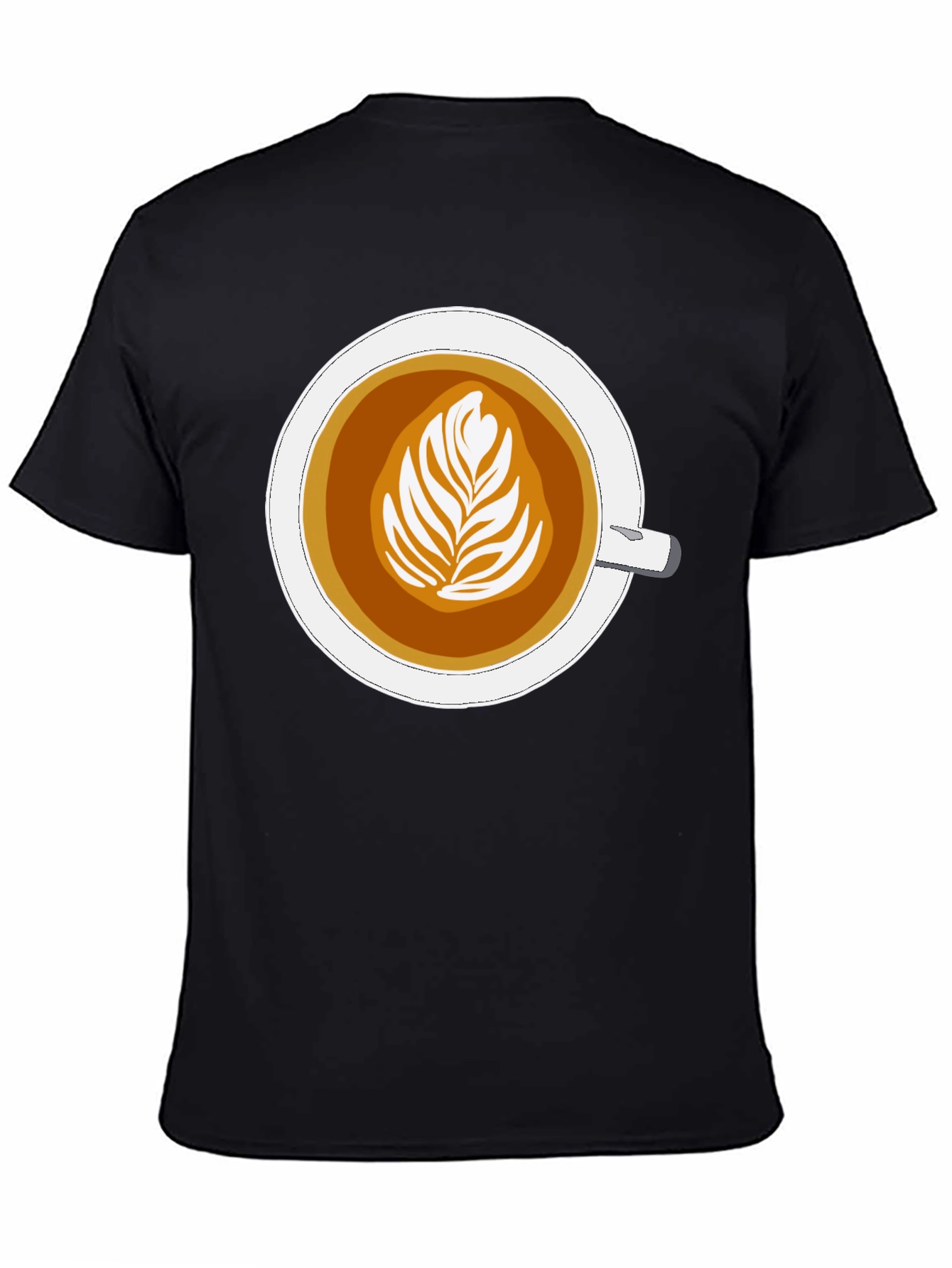 Black Latte Art Graphic Tee - Coffee Lover's Style view 4