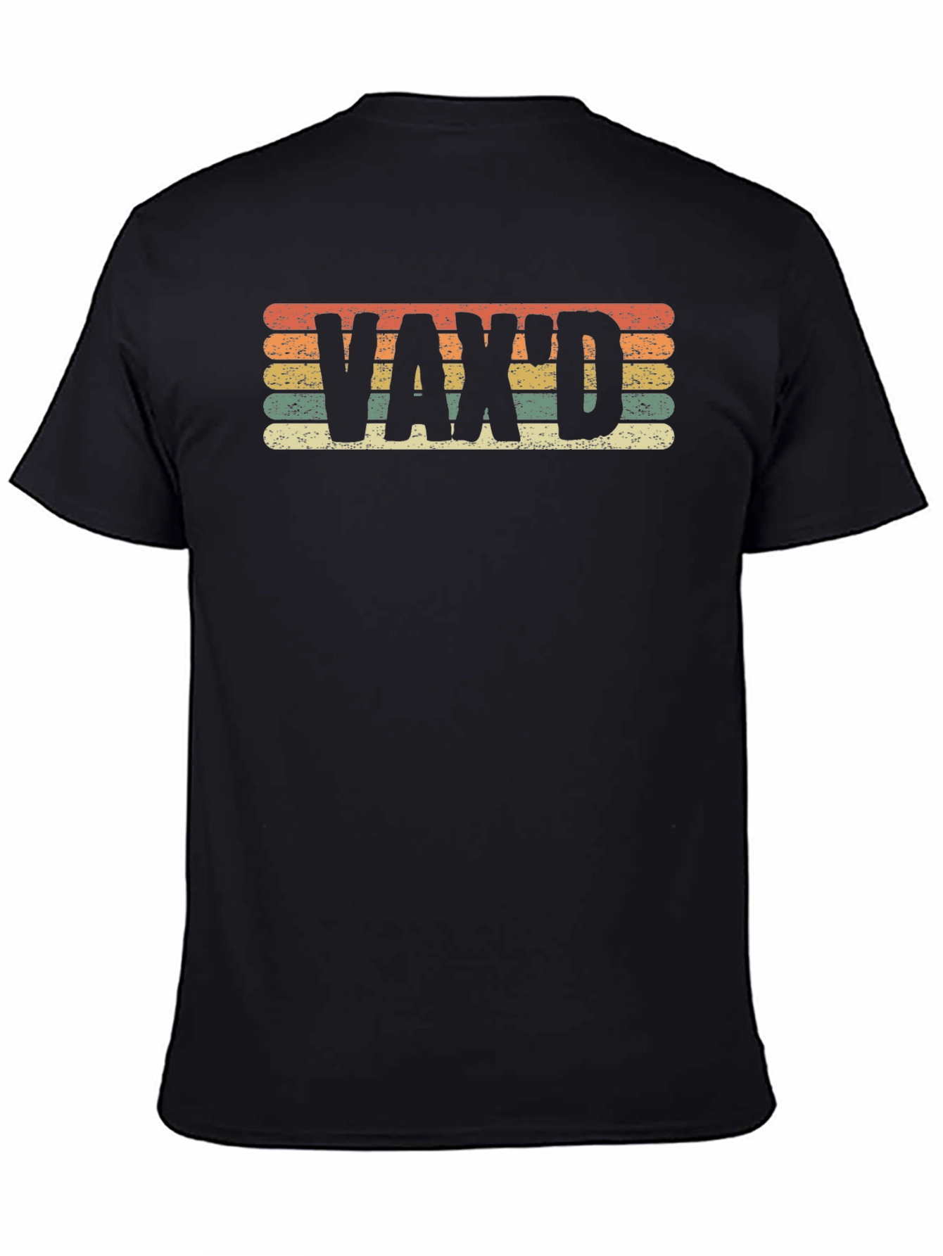 Black Vax'd Graphic T-Shirt - Retro Style Vaccinated Tee view 4
