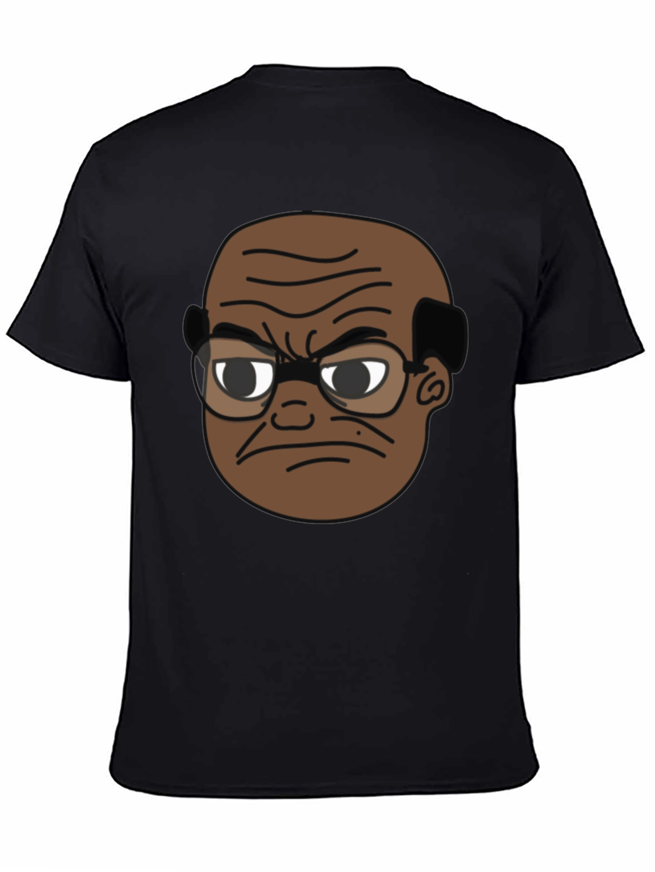 Black Angry Old Man Cartoon Graphic Tee view 4