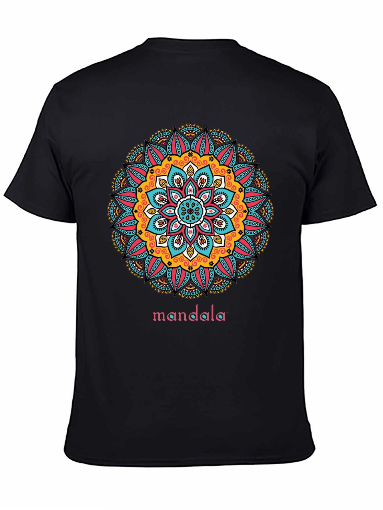 Black Mandala Graphic Print Black T-Shirt view 4