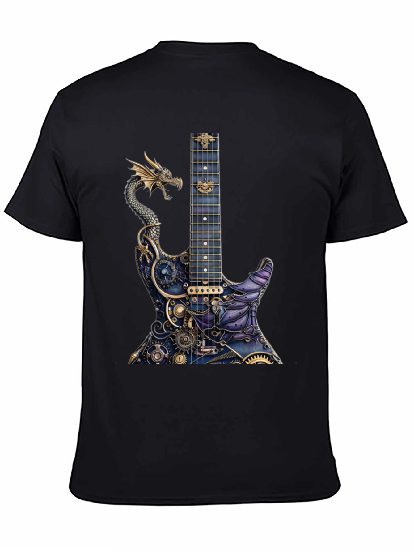 Black Dragon Gear Guitar Graphic Tee - Black view 4