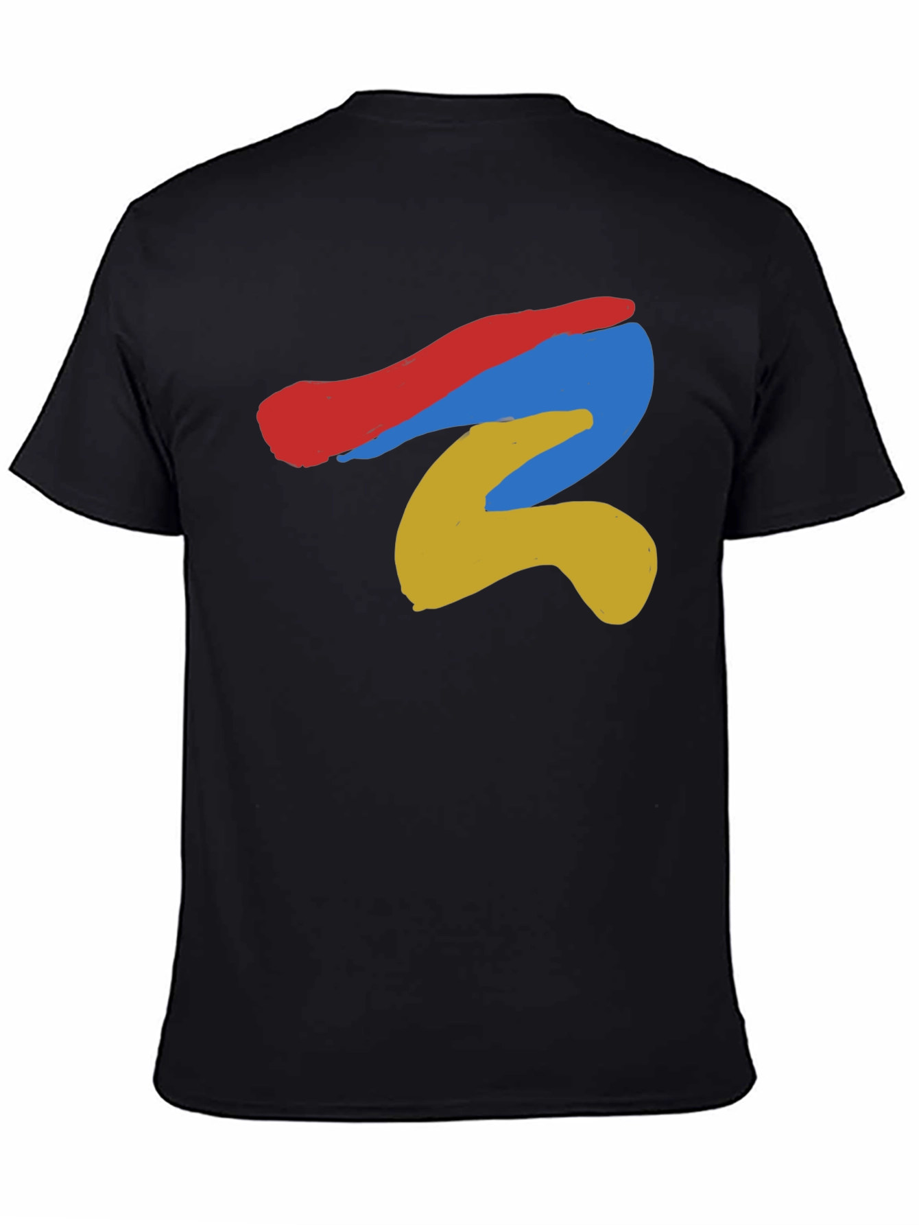 Black Abstract Color Stroke Graphic Tee - Modern Art Shirt view 4