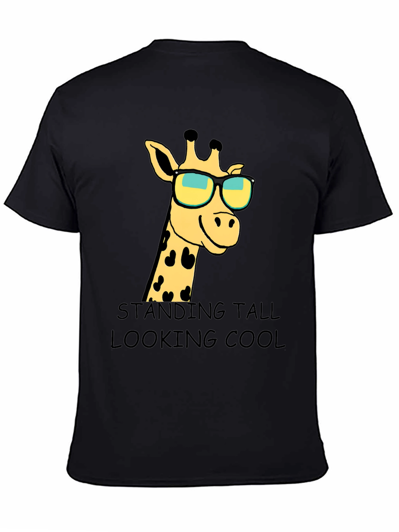 Black Giraffe Sunglasses Graphic T-Shirt: Standing Tall Looking Cool view 4