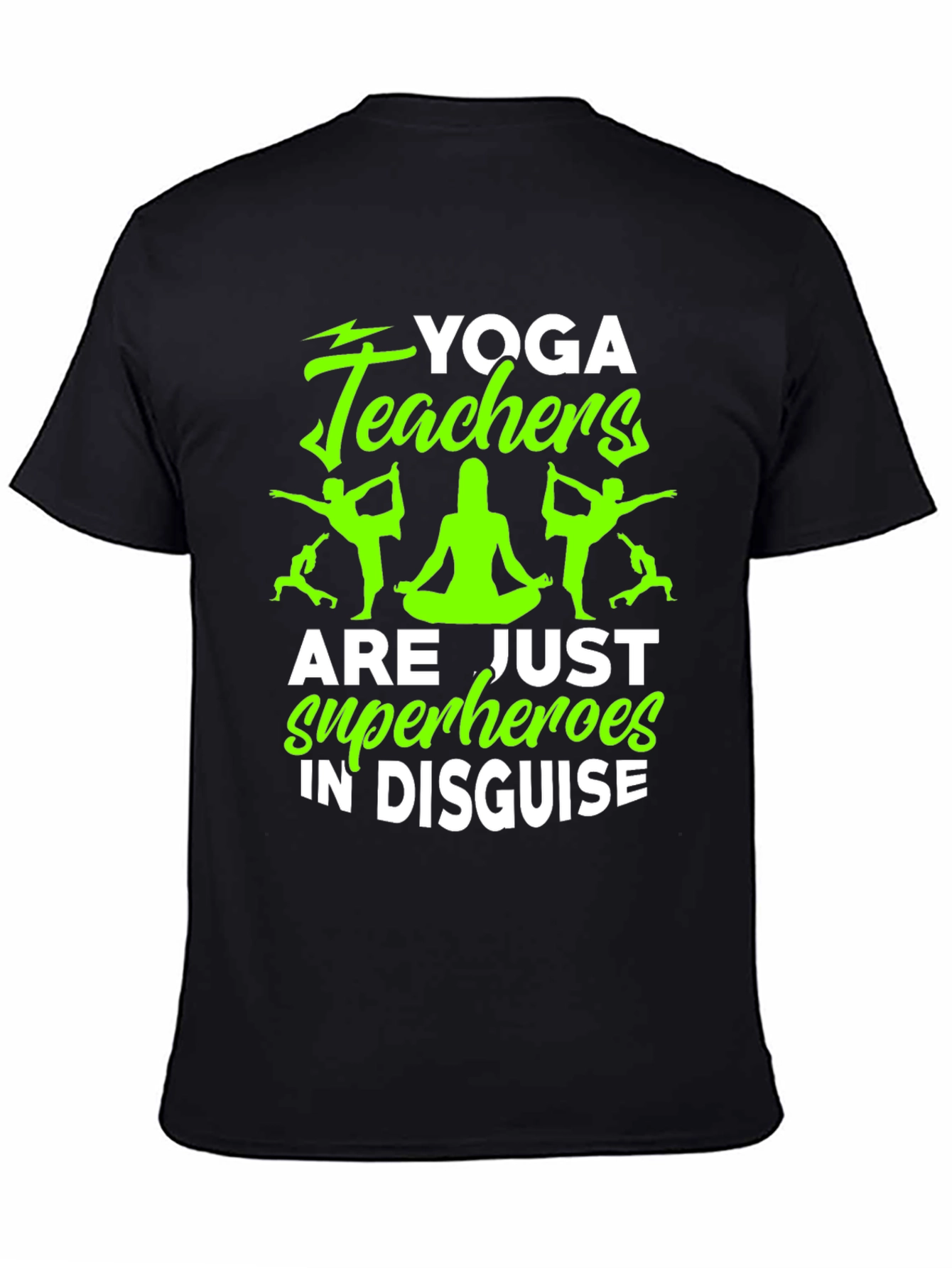 Black Yoga Teacher Superhero Graphic Tee view 4