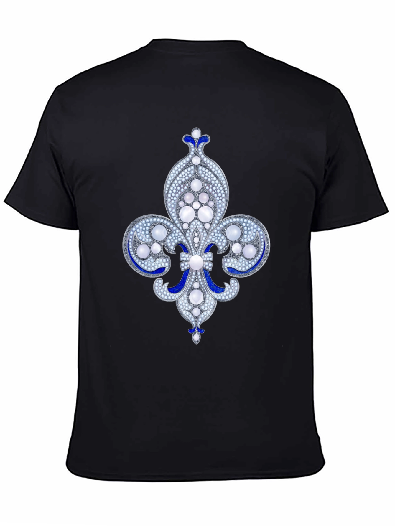 Black Elegant Fleur-de-lis Graphic Tee - Black view 4