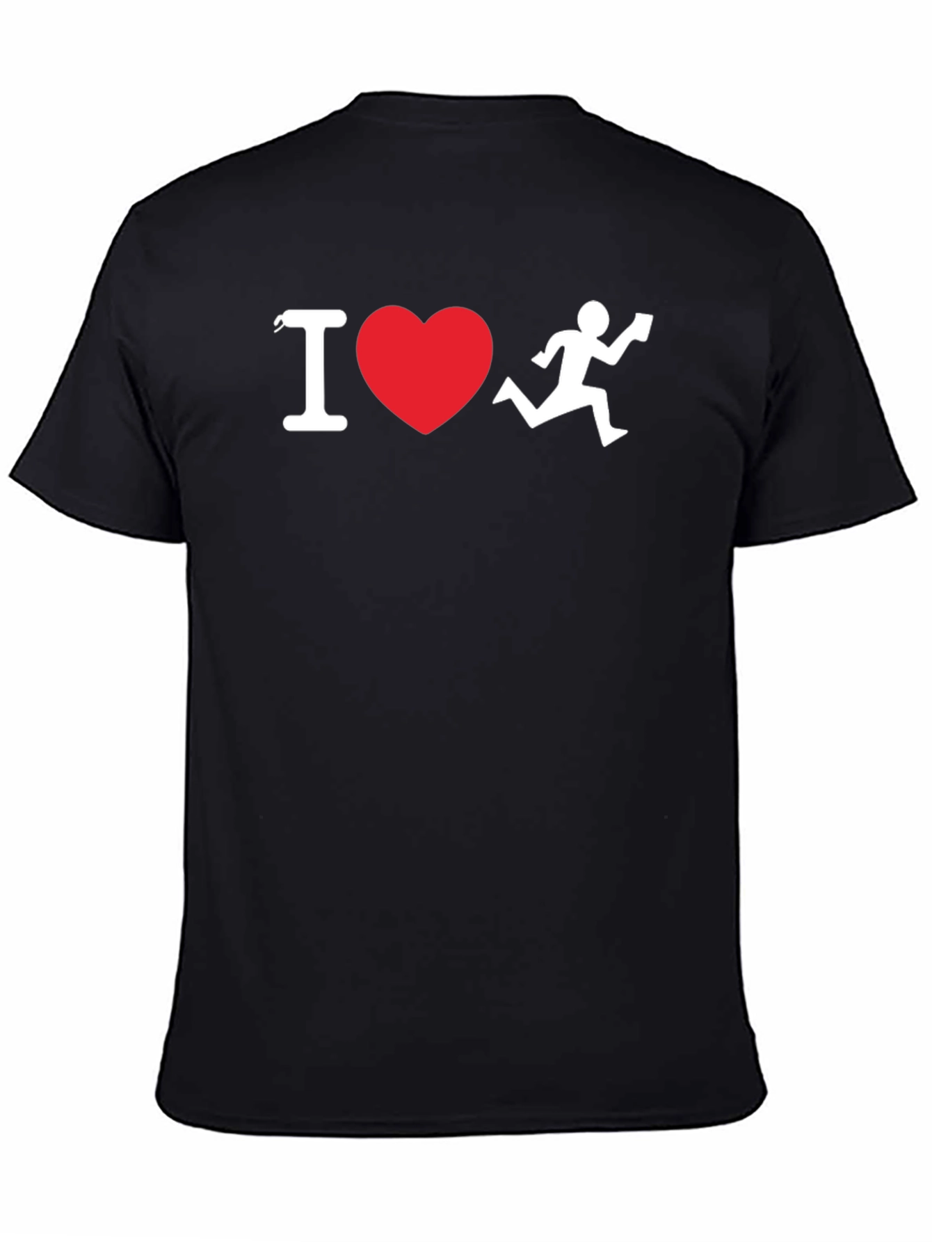 Black I Heart Running T-Shirt - Black Cotton Blend view 4