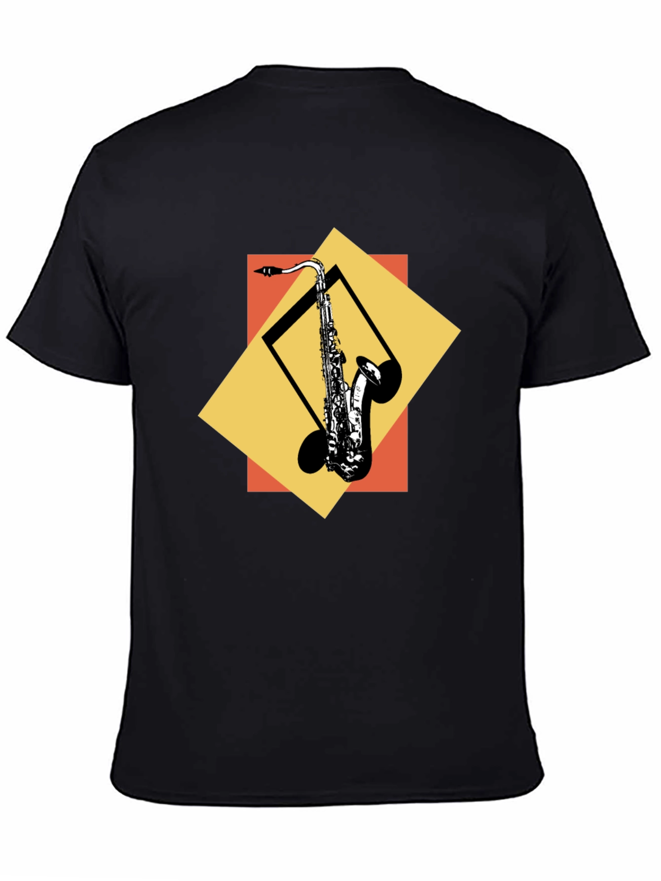 Black Saxophone Graphic Tee - Cool Music Lover Shirt view 4