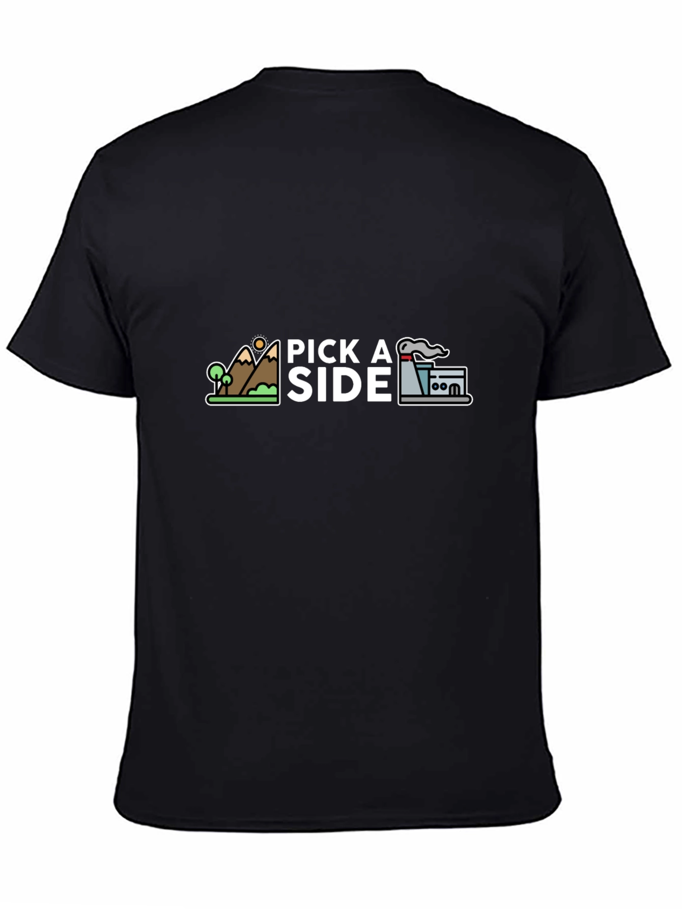 Black Pick a Side Graphic T-Shirt - Nature vs. Industry Tee view 4