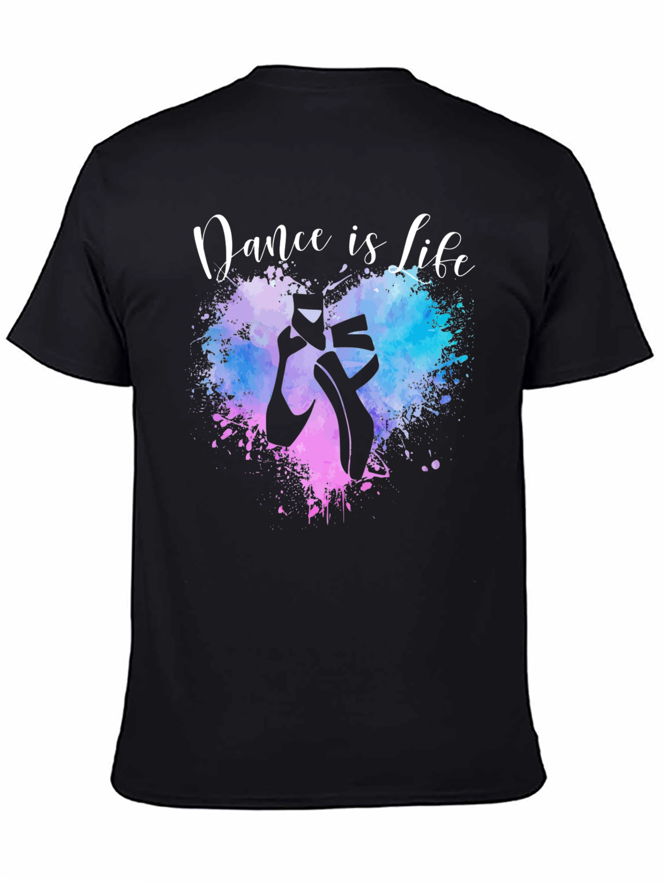 Black Dance is Life T-Shirt - Ballet Shoes Design view 4