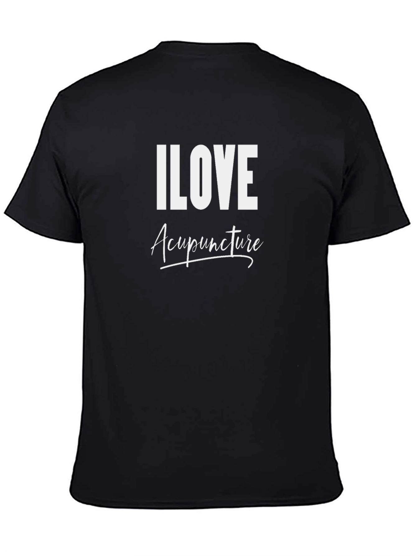Black I Love Acupuncture Black T-Shirt view 4