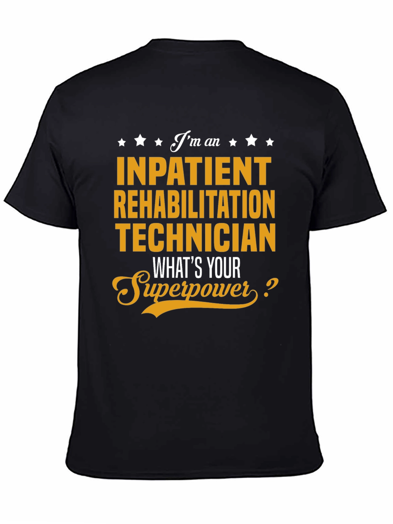 Black Inpatient Rehabilitation Technician T-Shirt view 4