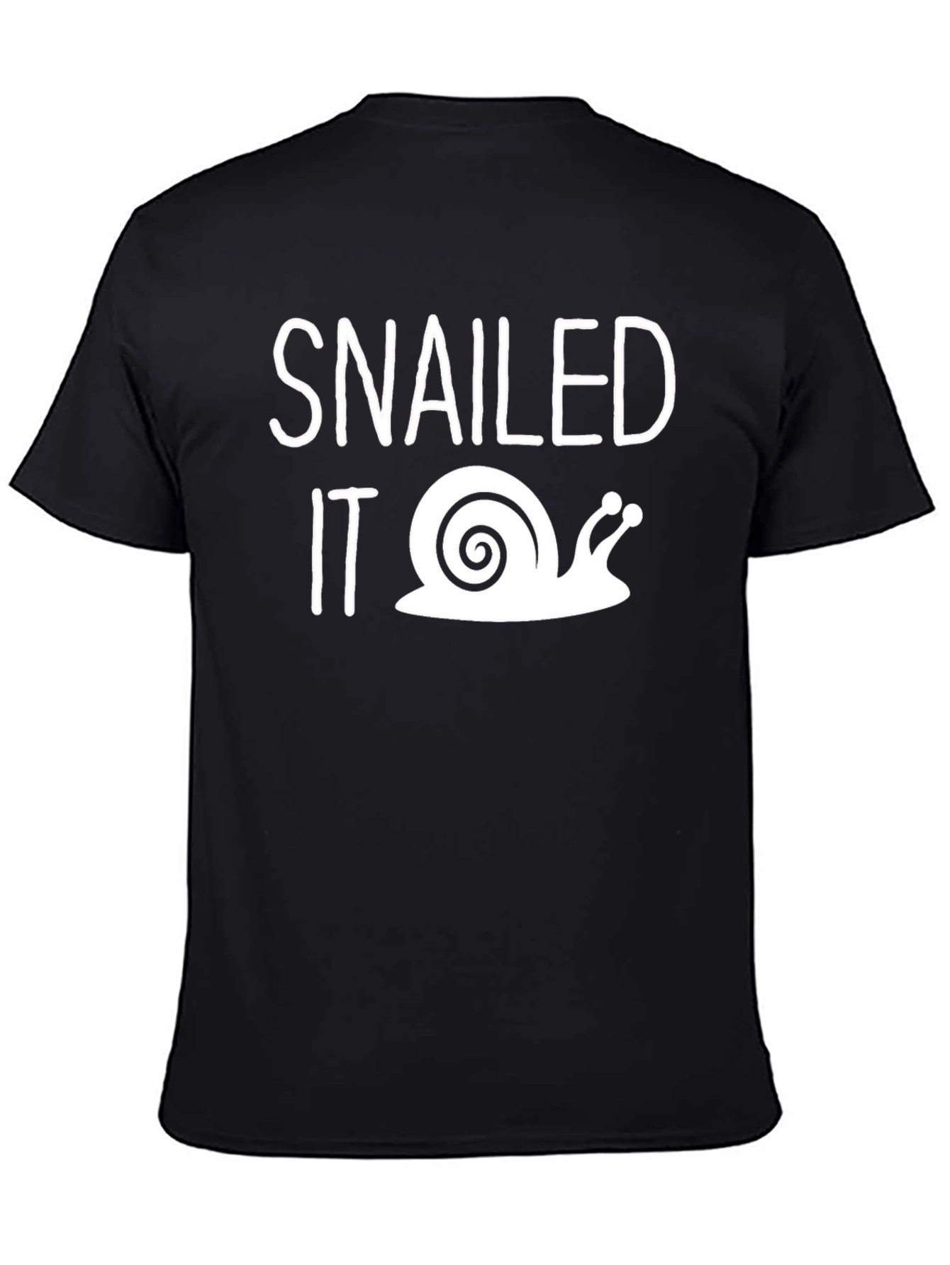 Black Snailed It! Funny Snail Graphic T-Shirt view 4