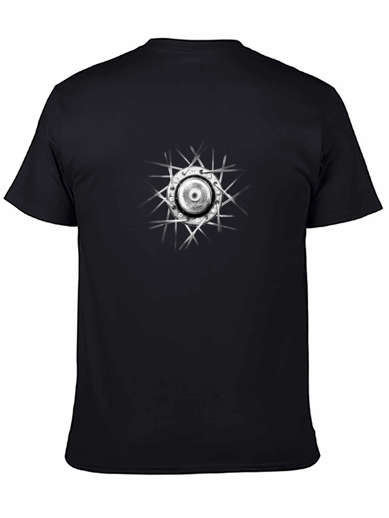 Black Edgy Abstract Graphic Tee - Black Cotton T-Shirt view 4