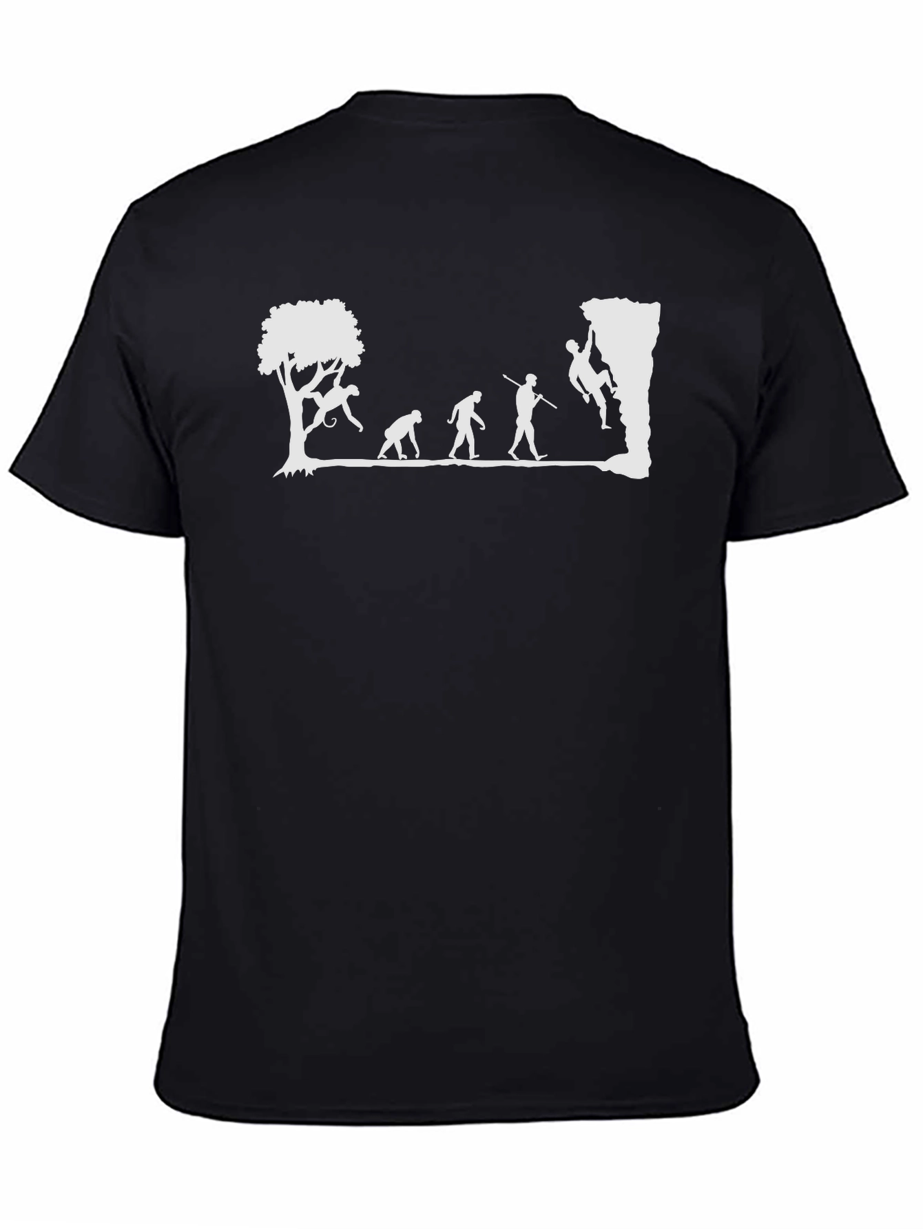 Black Climbing Evolution T-Shirt - Funny Climber Tee view 4