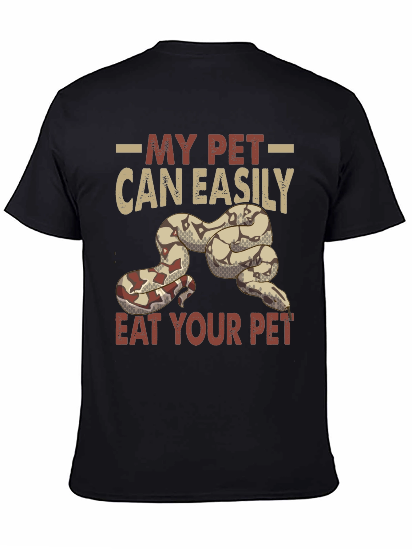 Black My Pet Can Easily Eat Your Pet T-Shirt view 4