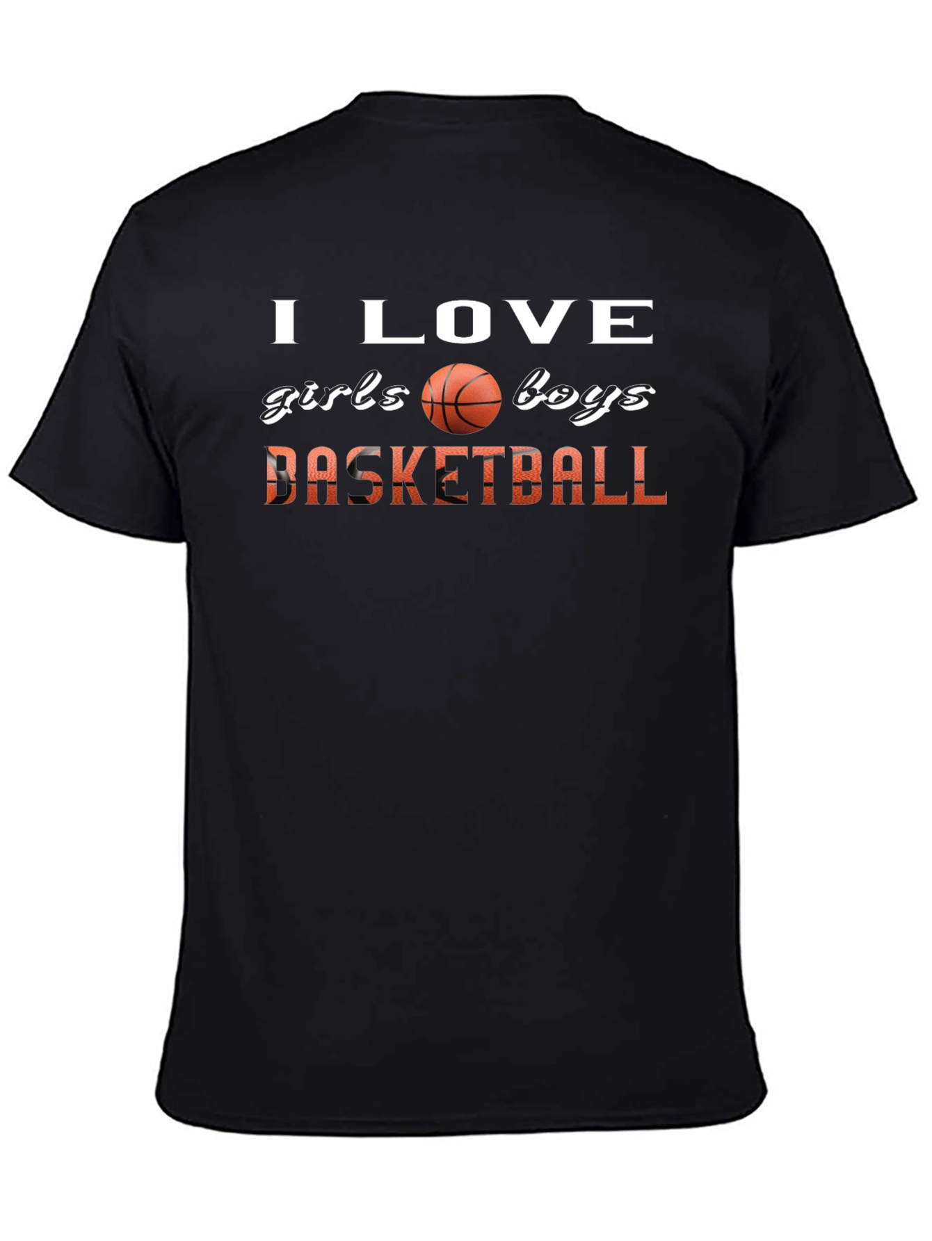 Black I Love Girls Boys Basketball Graphic T-Shirt view 4