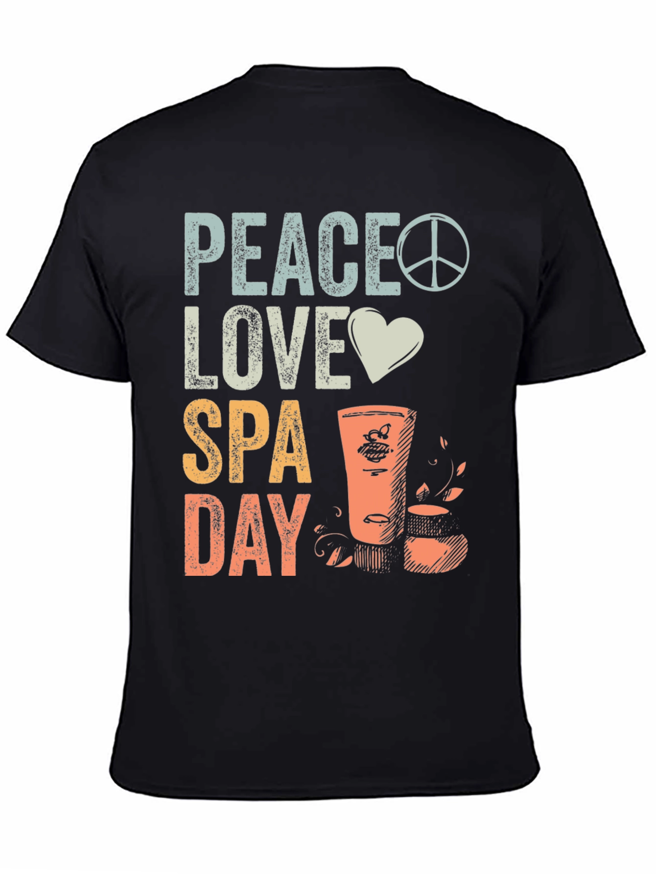 Black Peace Love Spa Day Graphic Tee view 4