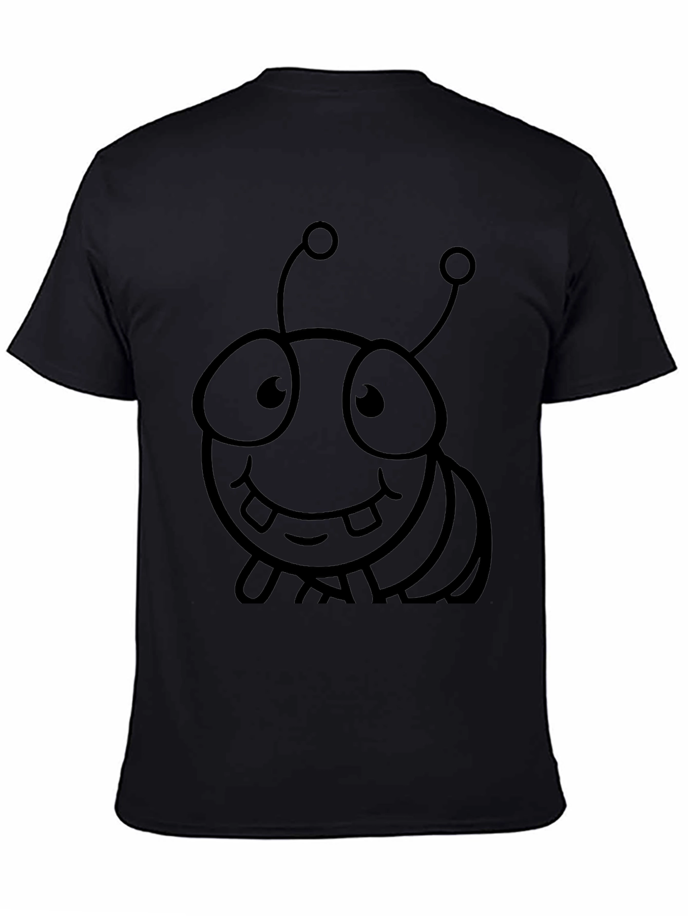 Black Cute Cartoon Bug Graphic T-Shirt view 4