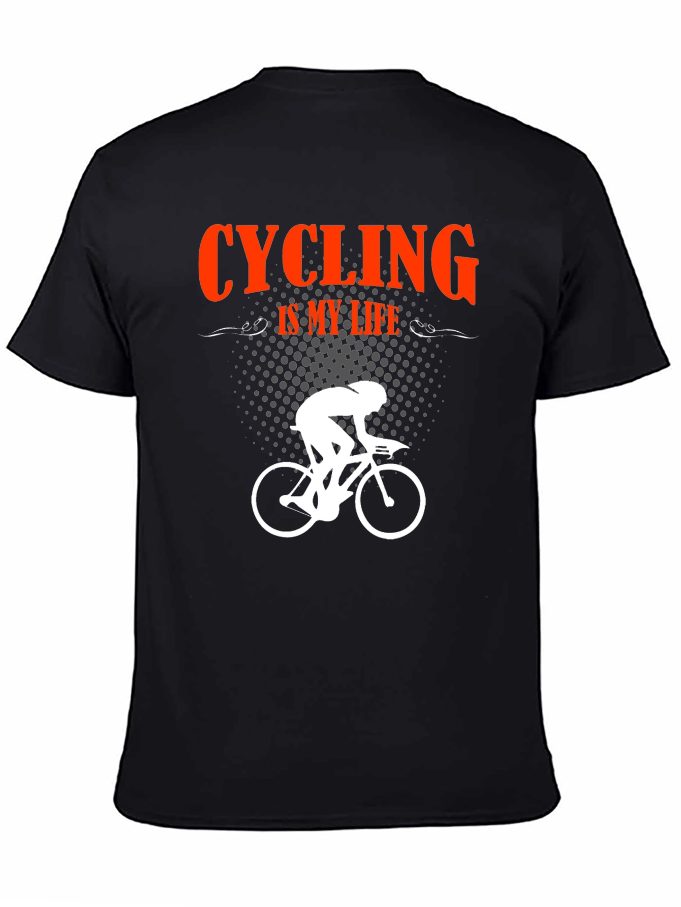 Black Cycling Is My Life Black T-Shirt view 4