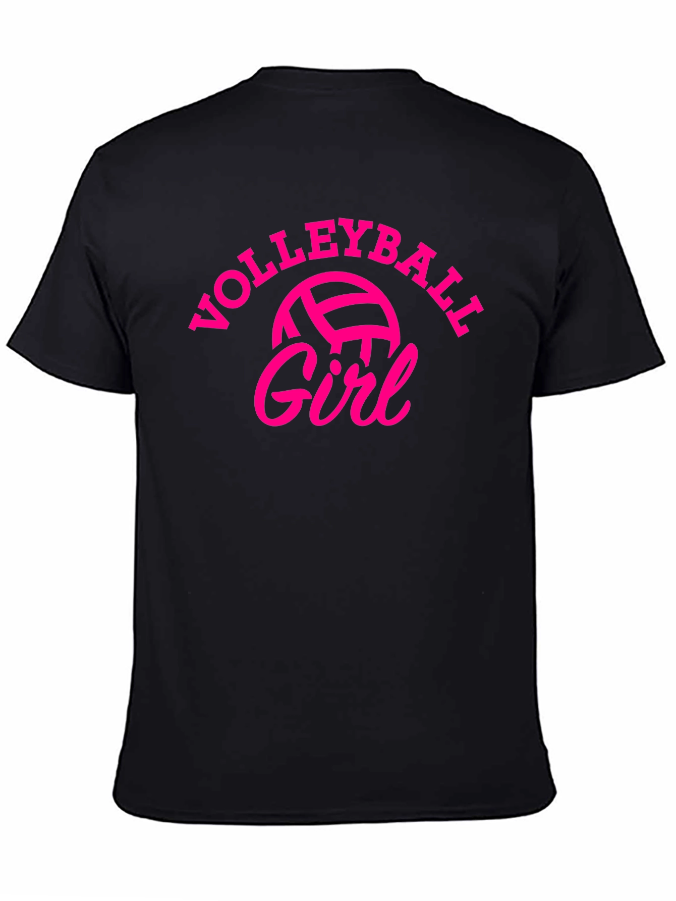 Black Volleyball Girl Graphic T-Shirt - Sporty & Stylish view 4