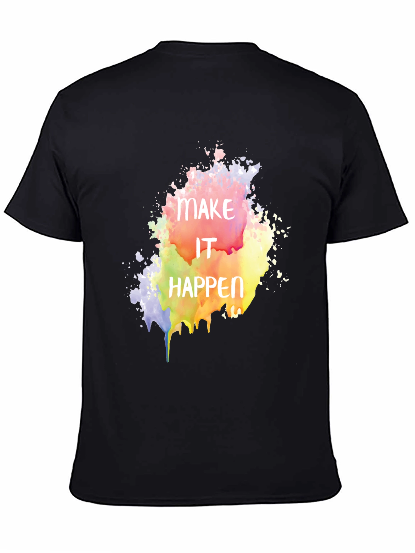 Black Make It Happen Graphic Tee - Black Cotton Blend view 4