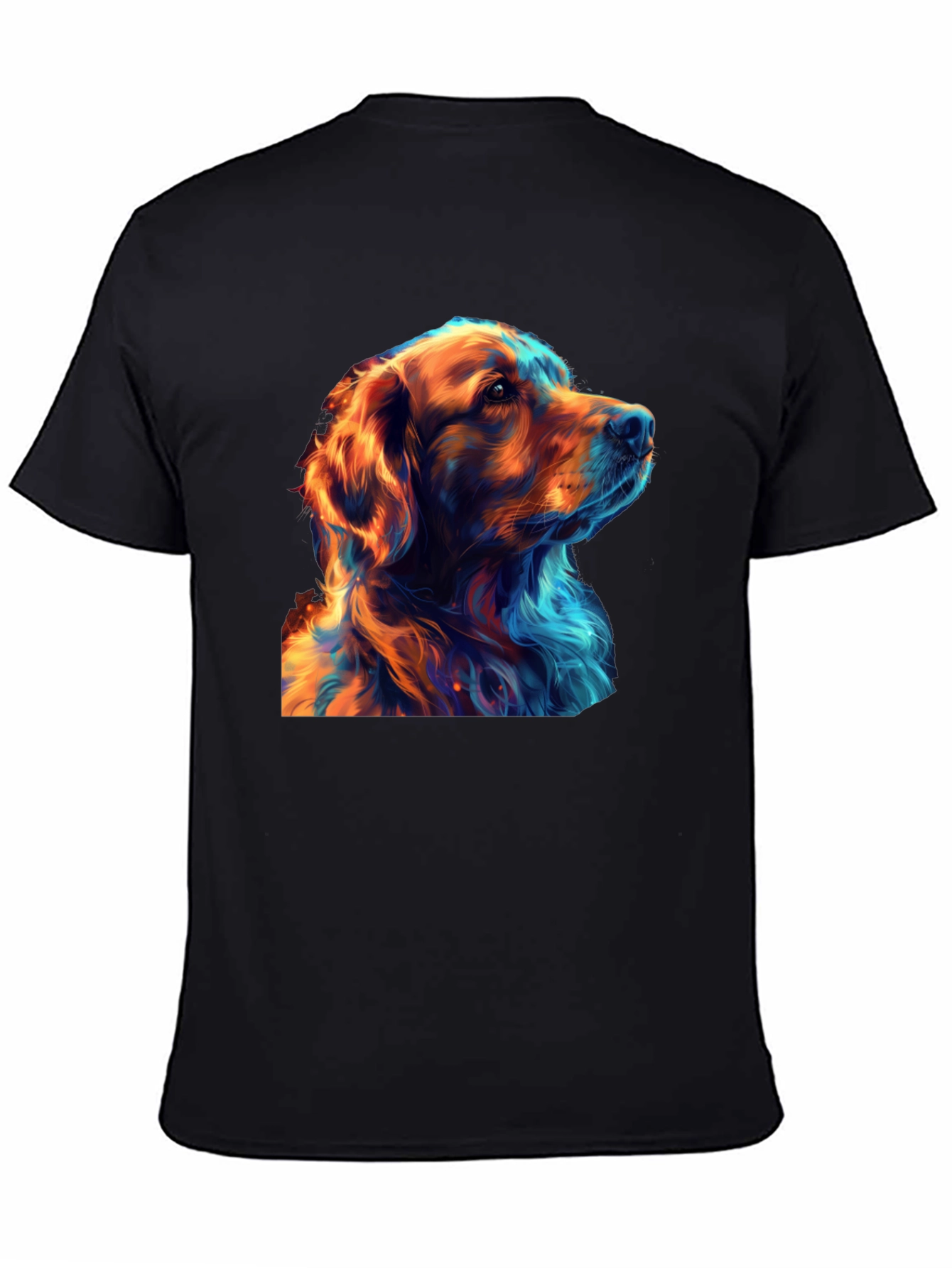 Cool Dog Art Graphic Black T-Shirt - 4