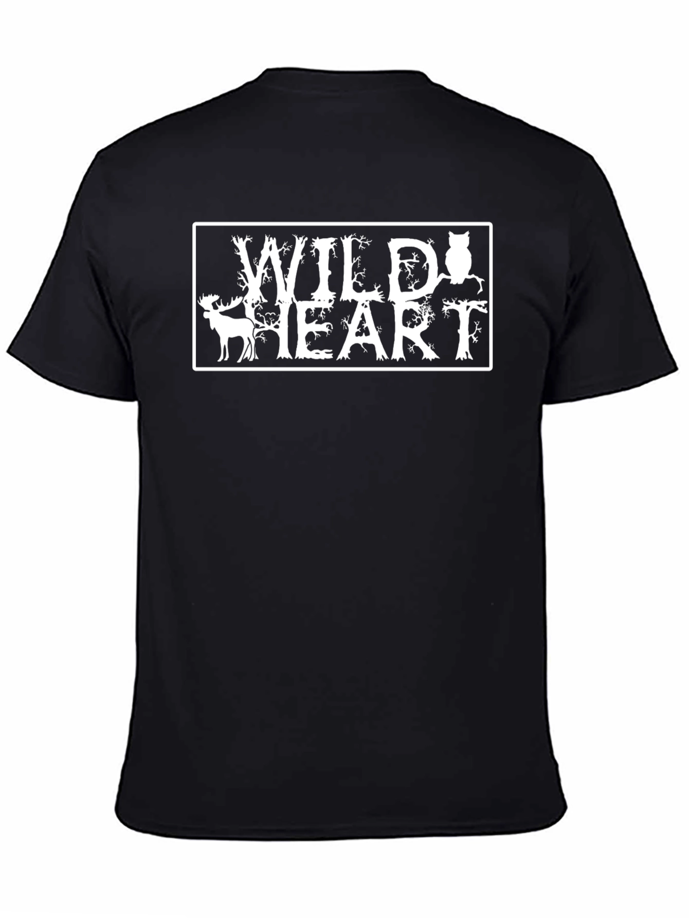 Black Wild Heart Graphic Tee - Black Cotton Blend view 4