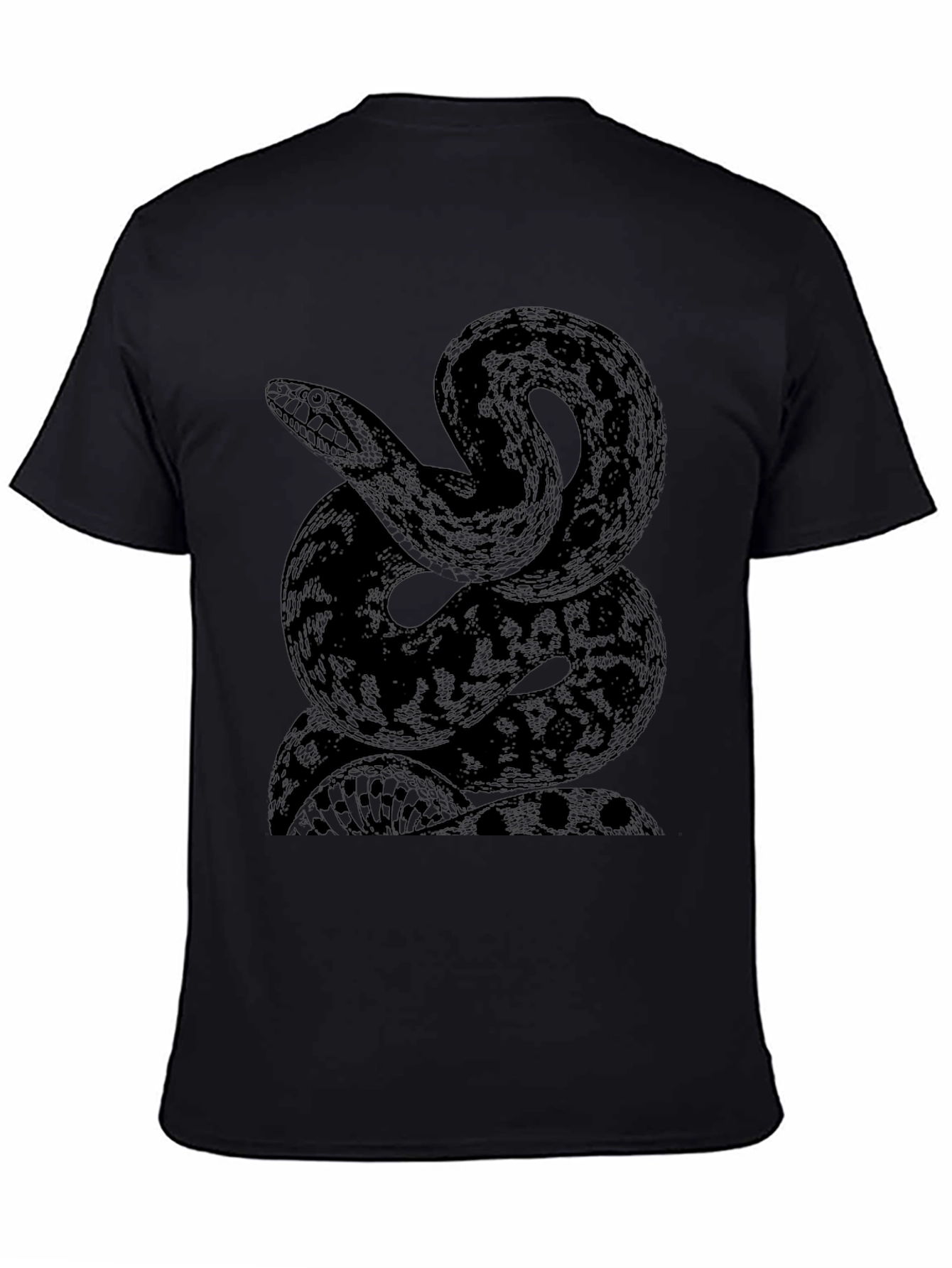 Black Snake Graphic Print Black T-Shirt view 4