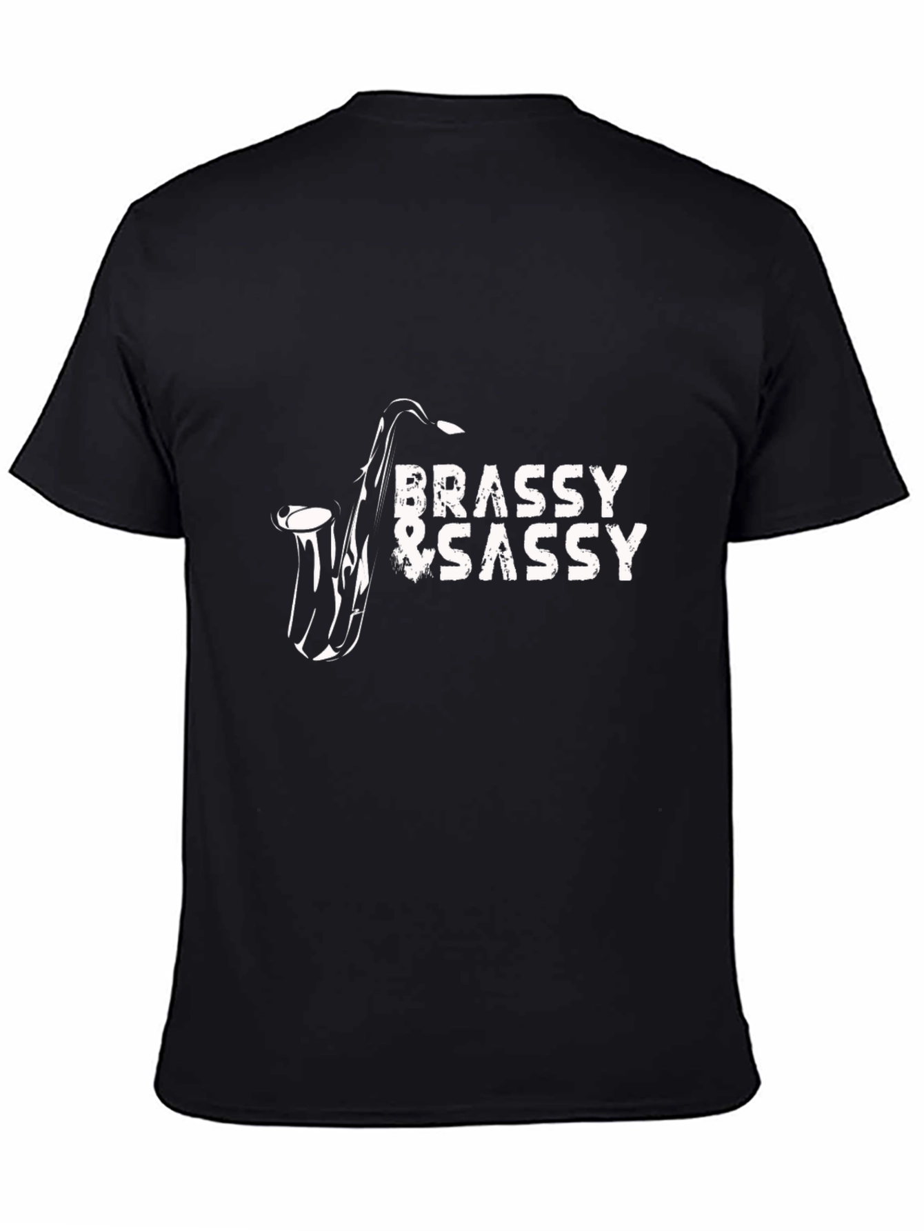 Black Brassy & Sassy Saxophone Graphic T-Shirt view 4