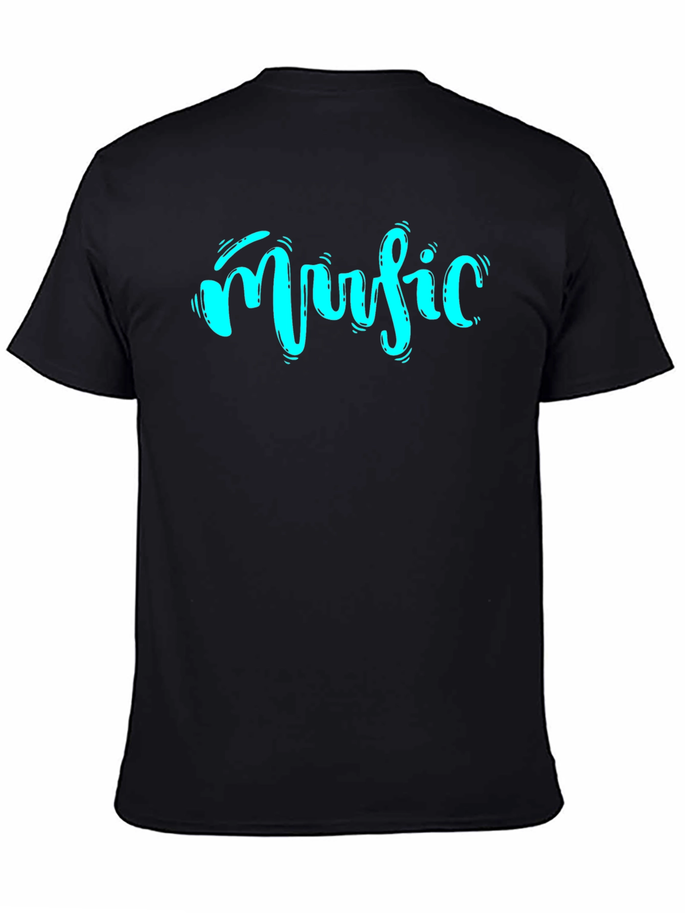 Black Music Graphic Print T-Shirt - Black view 4
