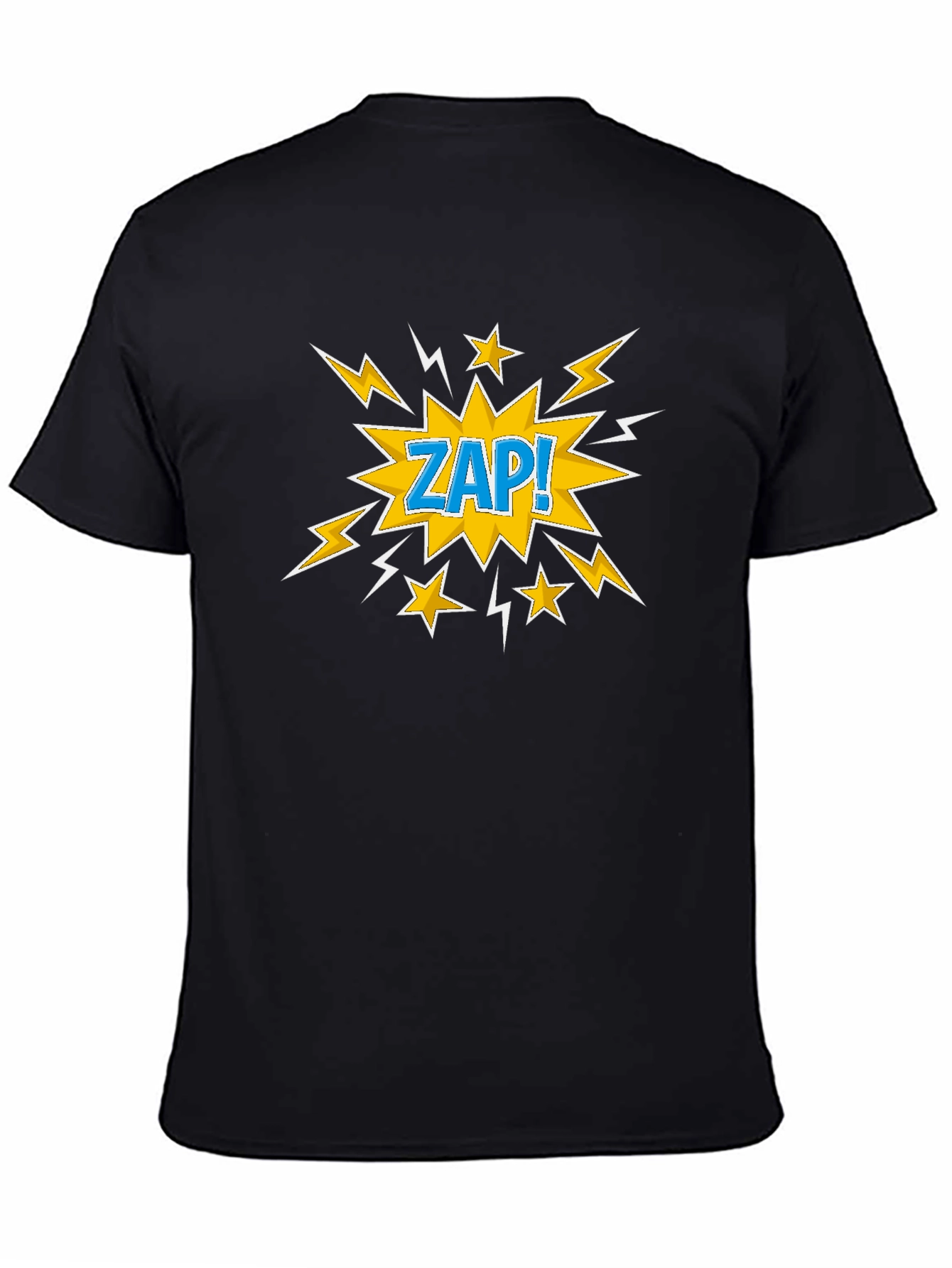 Black Zap! Graphic Print T-Shirt - Black Cotton Tee view 4