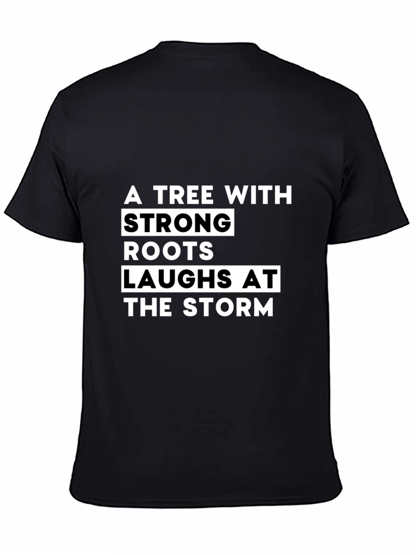 Black Strong Roots Tree Graphic Tee - Unisex Black T-Shirt view 4