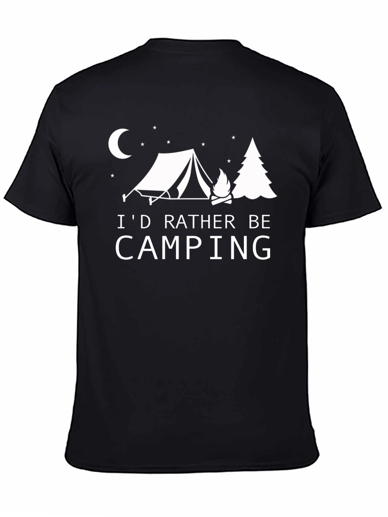 Black Camping Graphic T-Shirt: I'd Rather Be Camping view 4