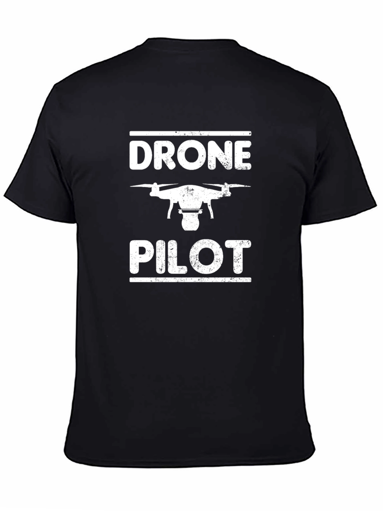 Black Drone Pilot Graphic Tee - Black Cotton T-Shirt view 4