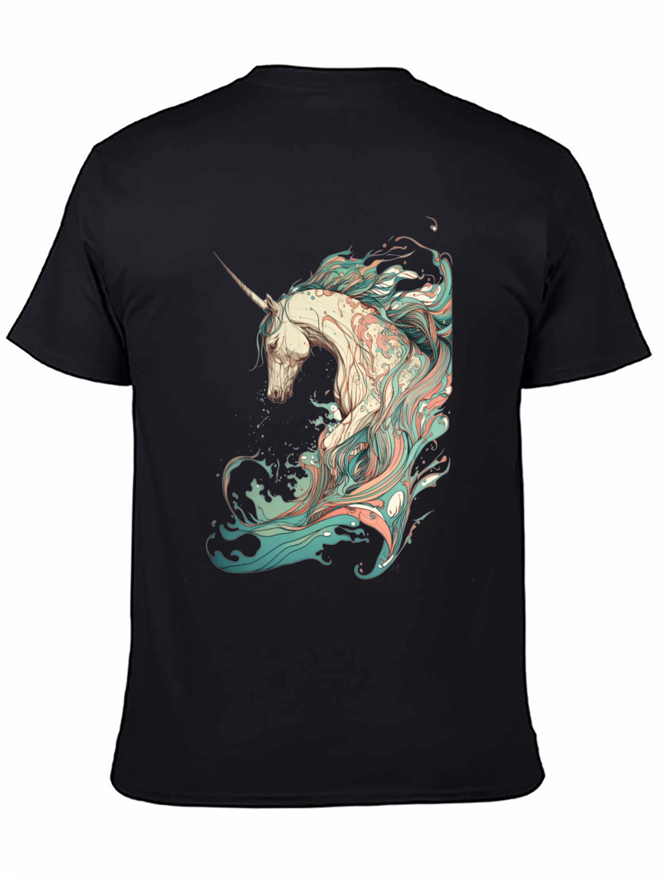 Black Unicorn Graphic Black T-Shirt - Unique Design view 4
