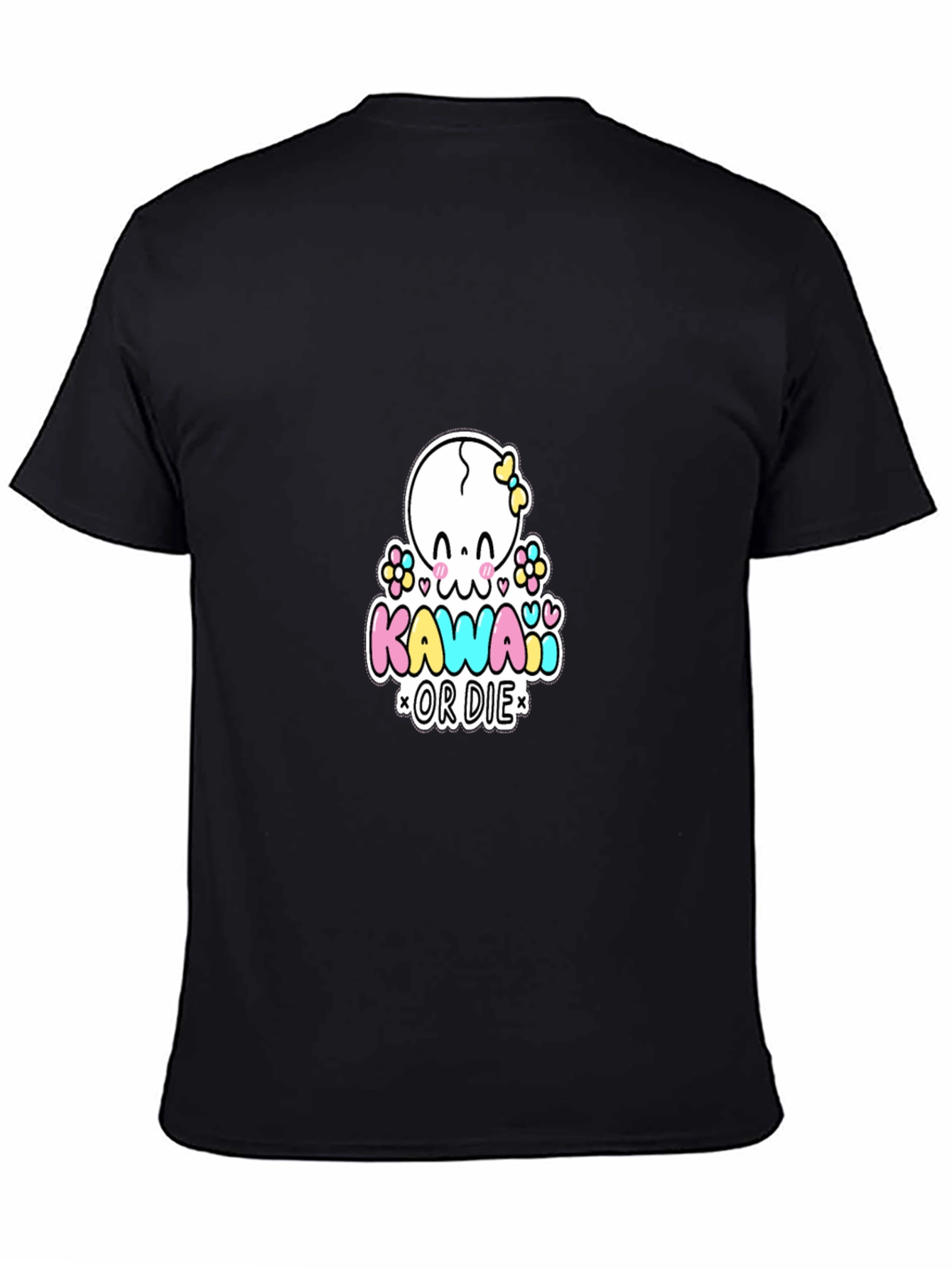 Black Kawaii or Die Graphic T-Shirt - Black Cotton Tee view 4