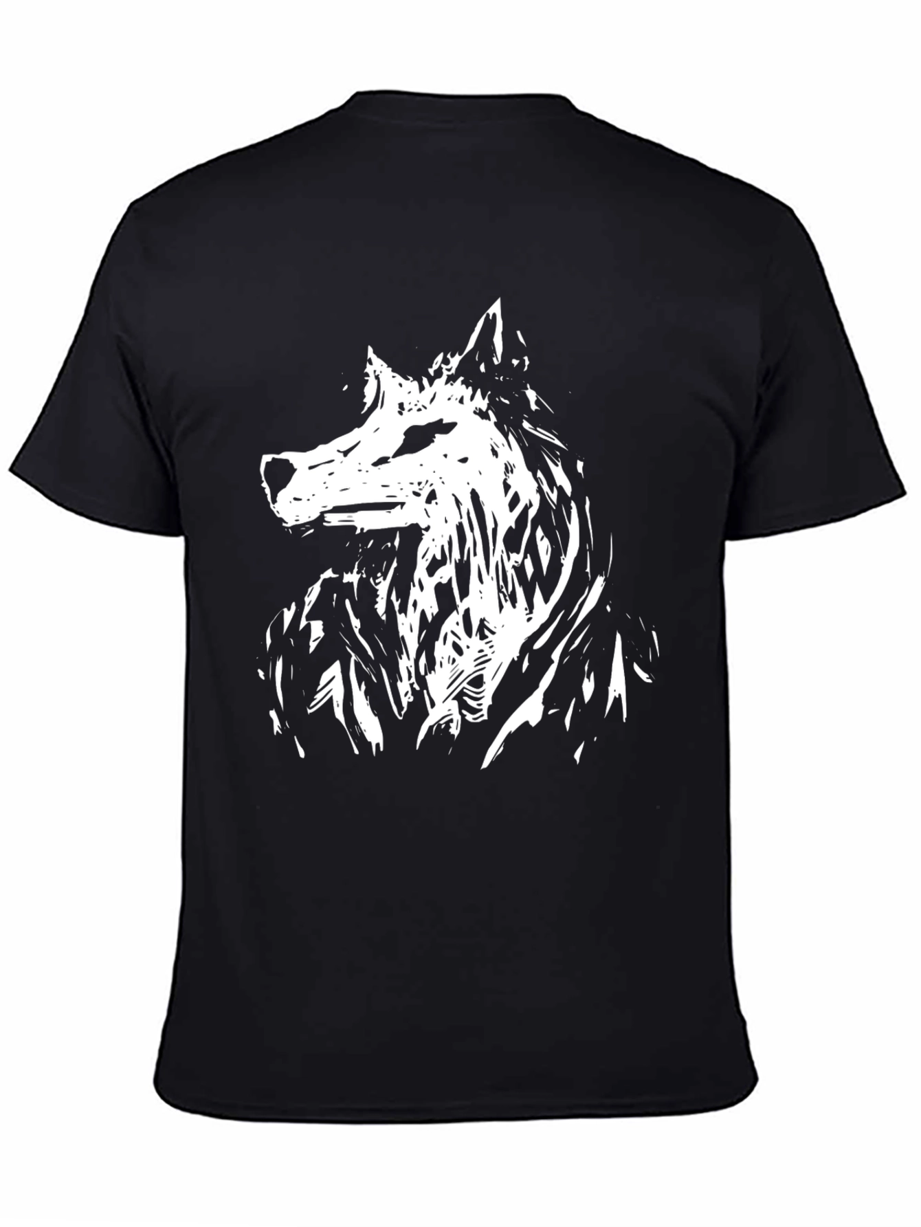Black Black Wolf Graphic Tee - Stylish Animal Print Shirt view 4